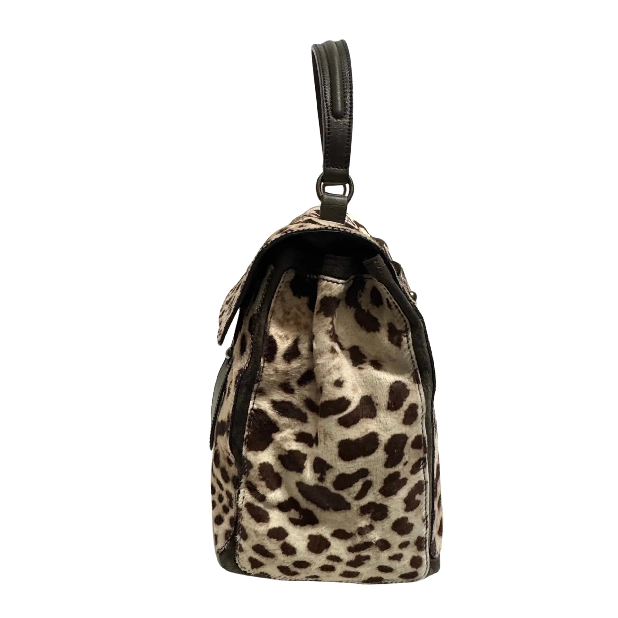 Yves Saint Laurent Ponyhair Top Handle Bag Leopard