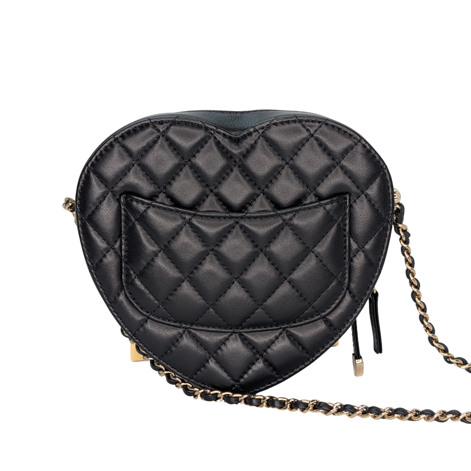 Chanel Quilted CC In Love Heart Bag Black