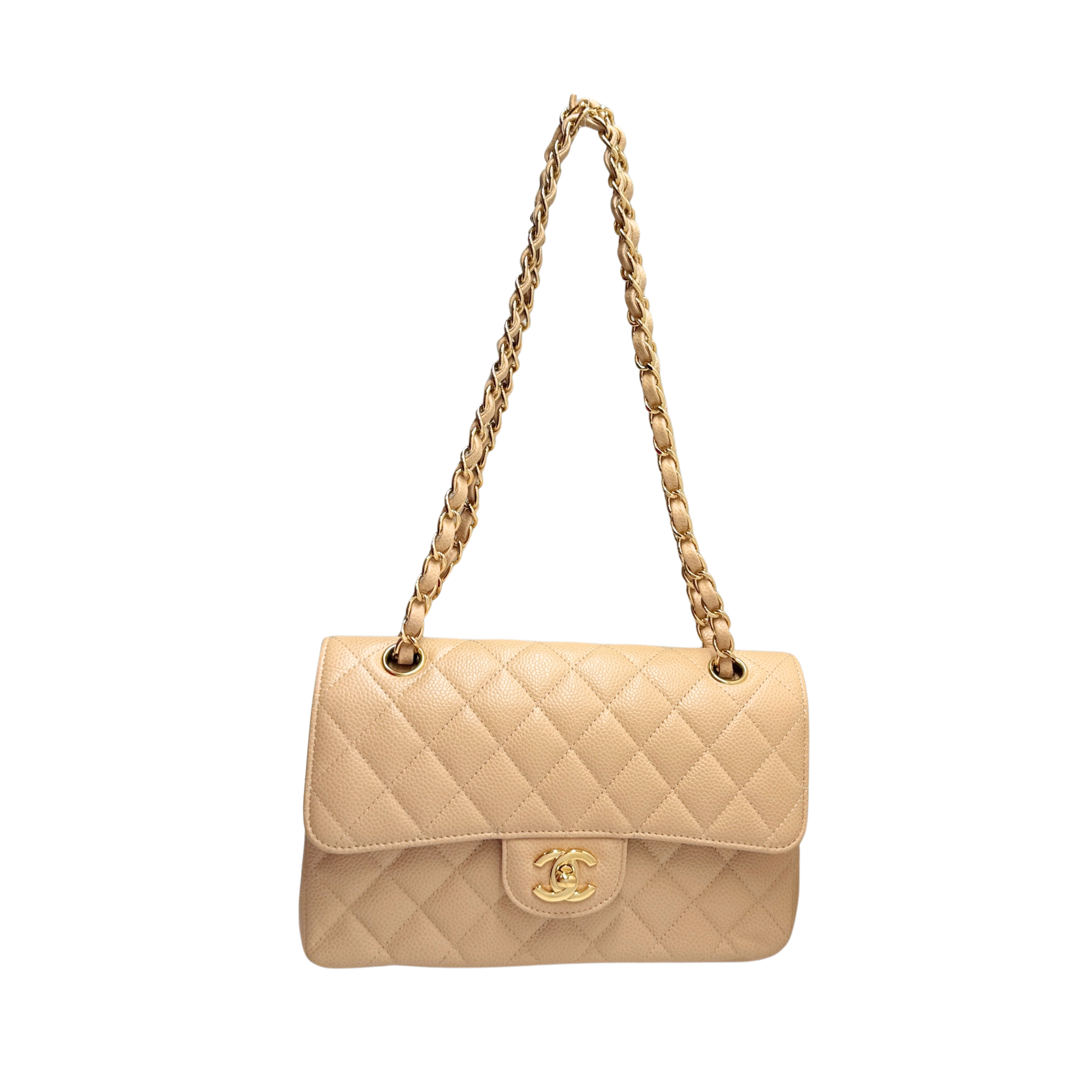 Chanel Classic Flap Caviar 2022 Shoulder Bag Beige