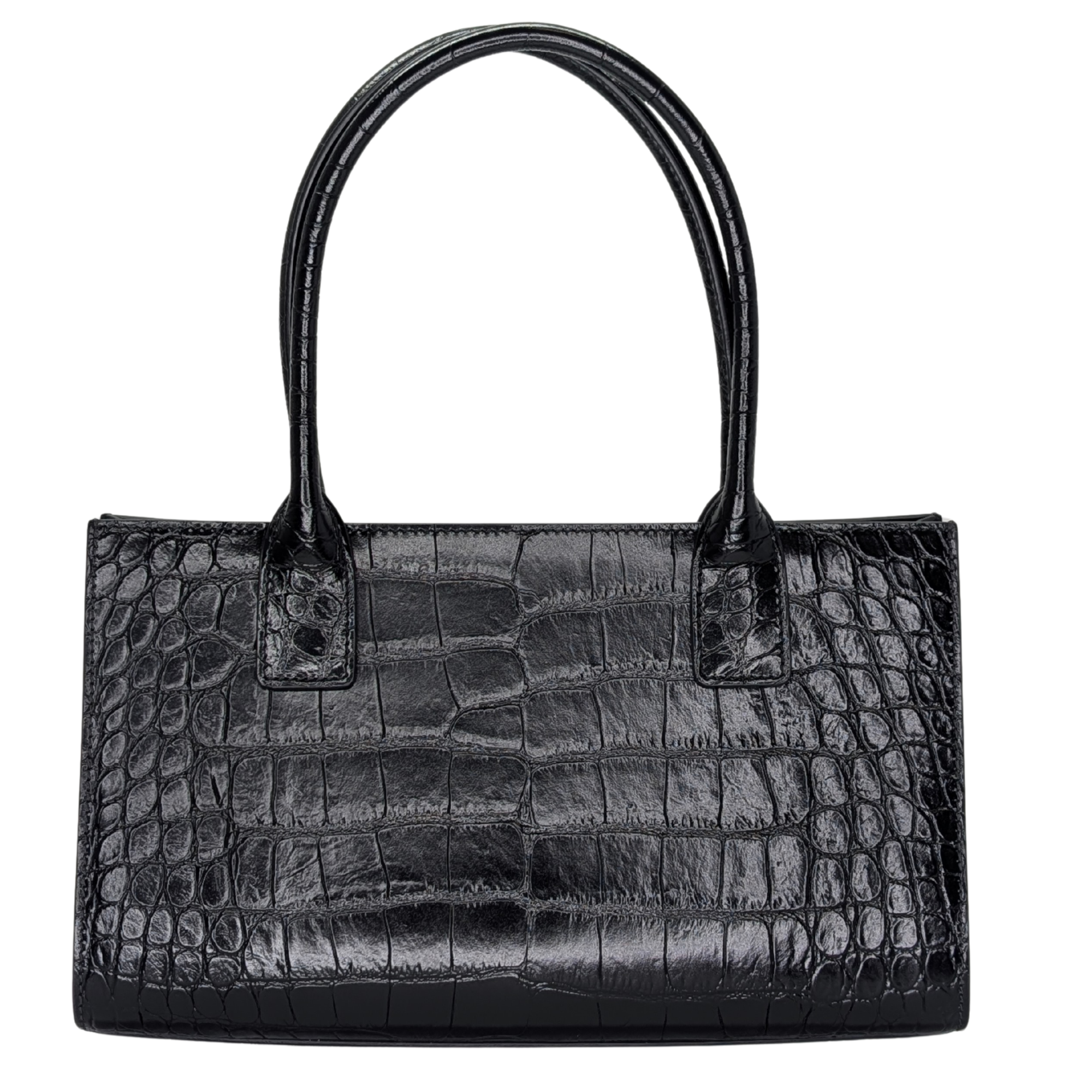 Versac Croc-Effect Medusa '95 Tote Bag Black