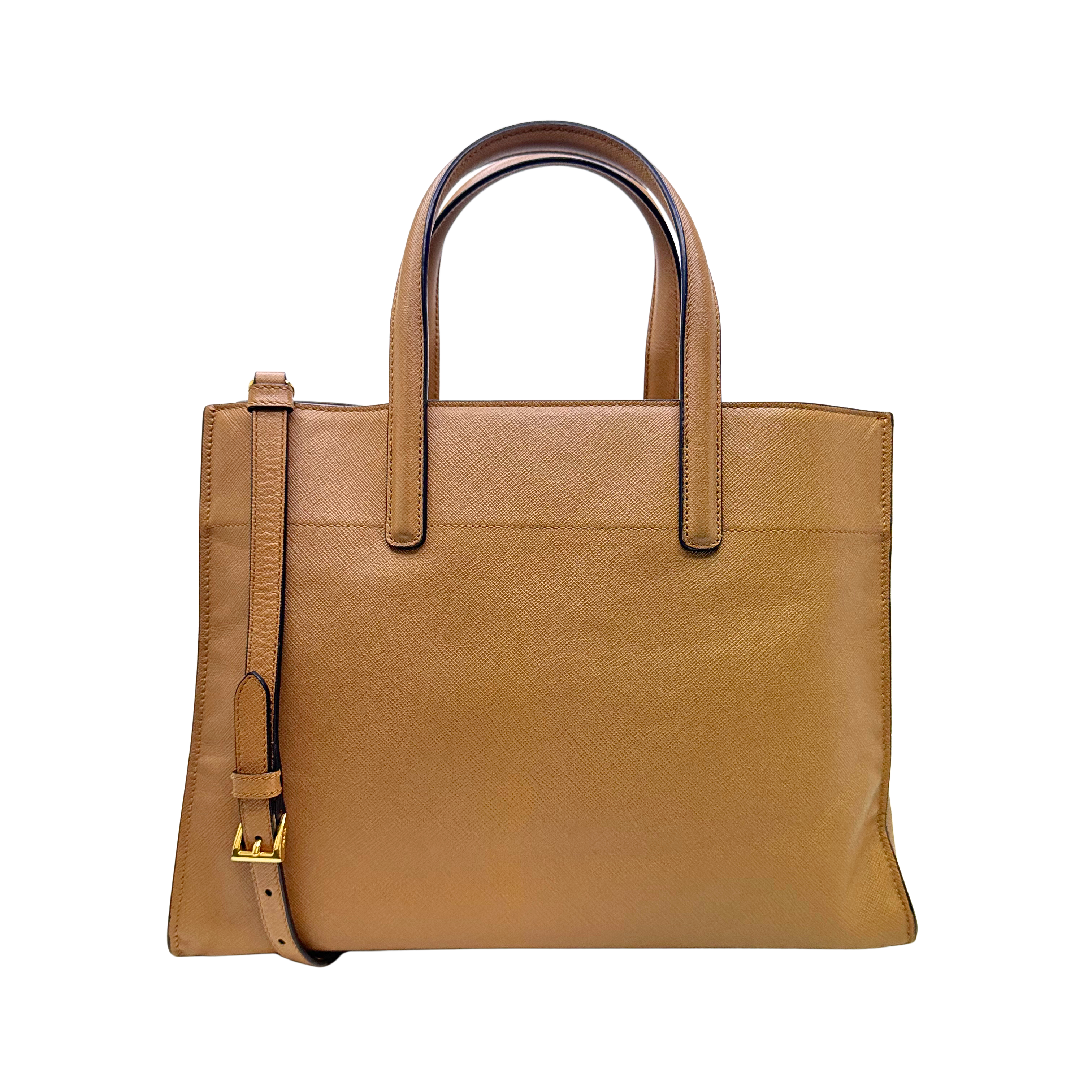 Prada Saffiano Handbag Leather Brown