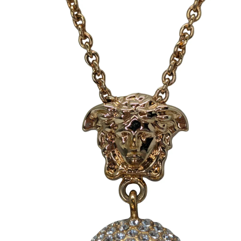 Versace Meduca Crystal-Embellished Pendant Necklace - Lost Designer
