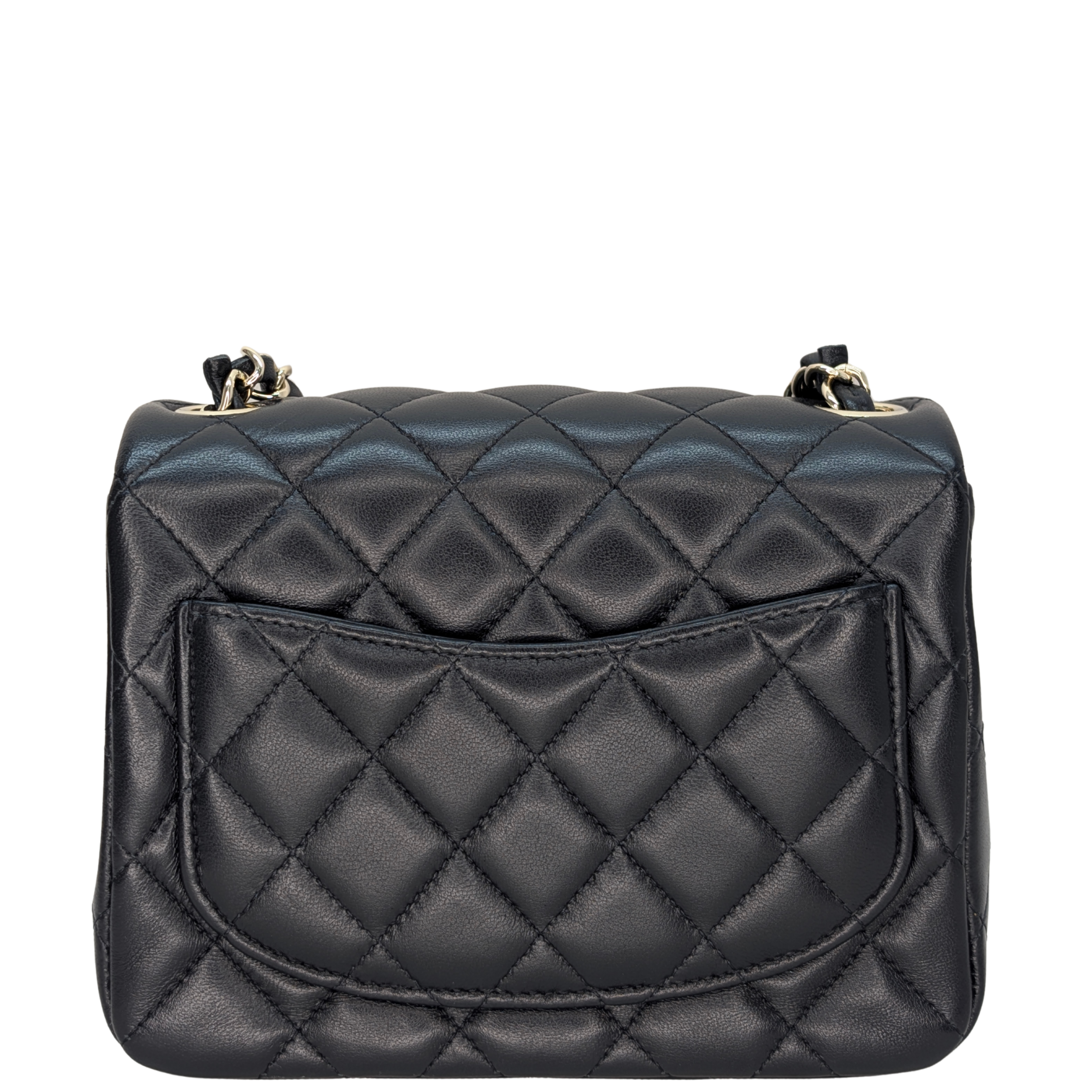 Chanel Classic Flap Mini Square Black Lambskin GHW Microchipped