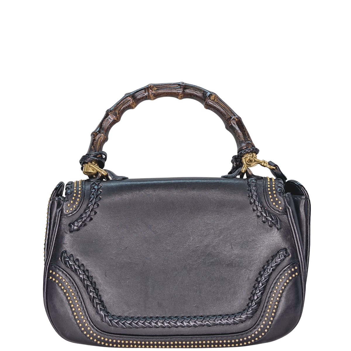 Gucci New Bamboo Top Handle Bag Black