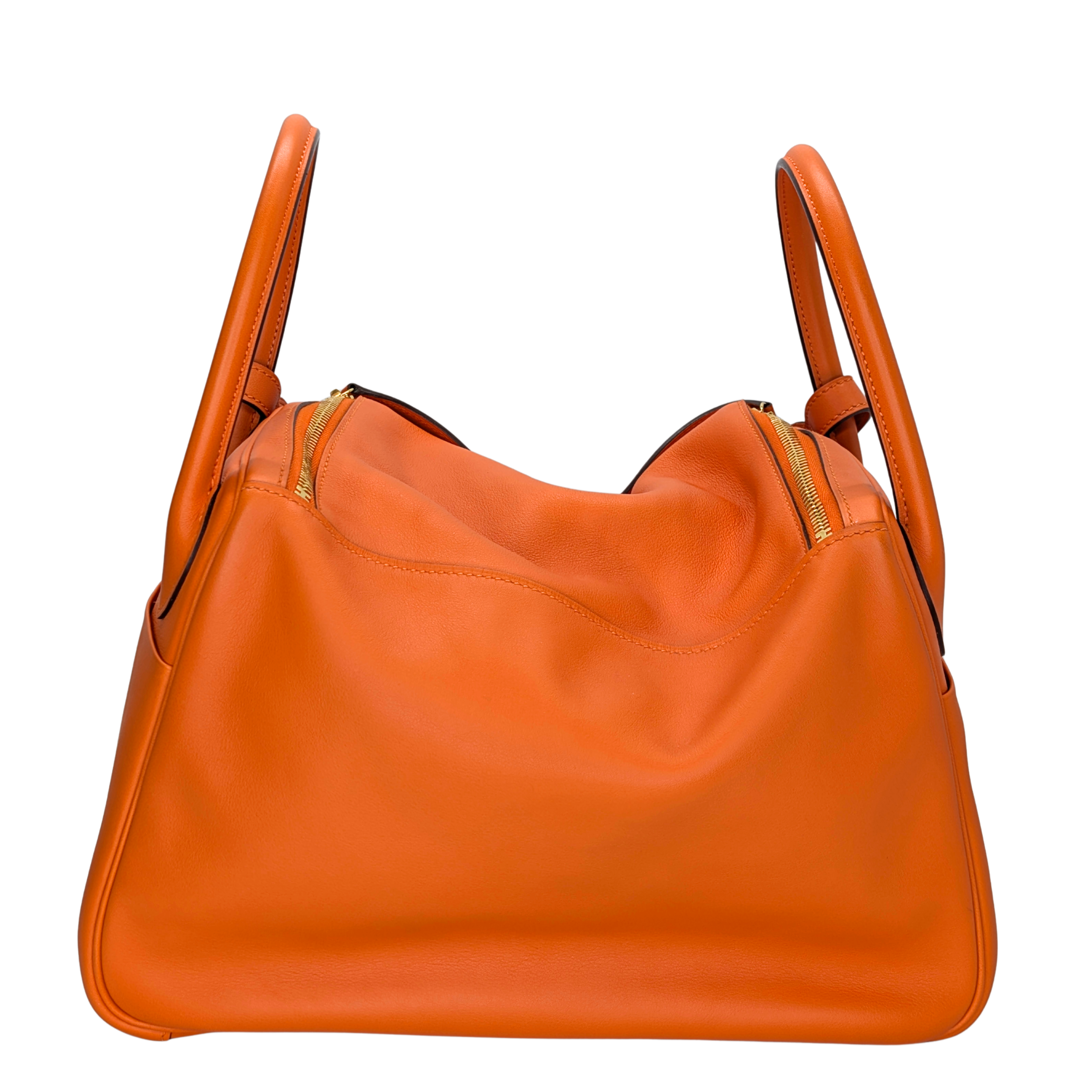 Hermes Lindy 30 Swift Leather Orange LGHW X Stamp