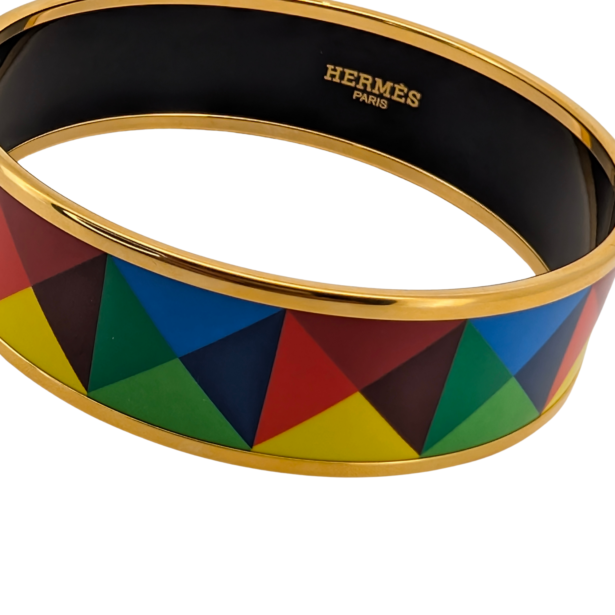 Hermès Gold-Plated Enamel Clous De Trompe L'Oeil Bracelet