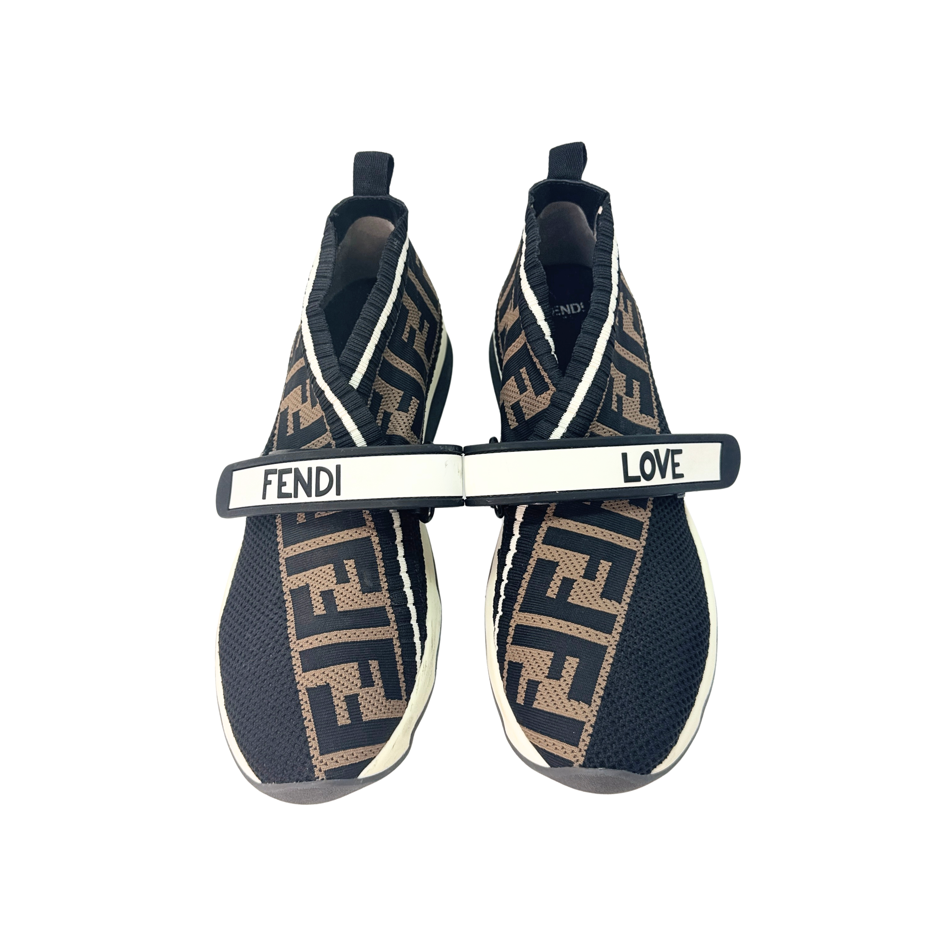 Fendi Stretch Yarn FF Stiff Band Rockoko Sneakers 38