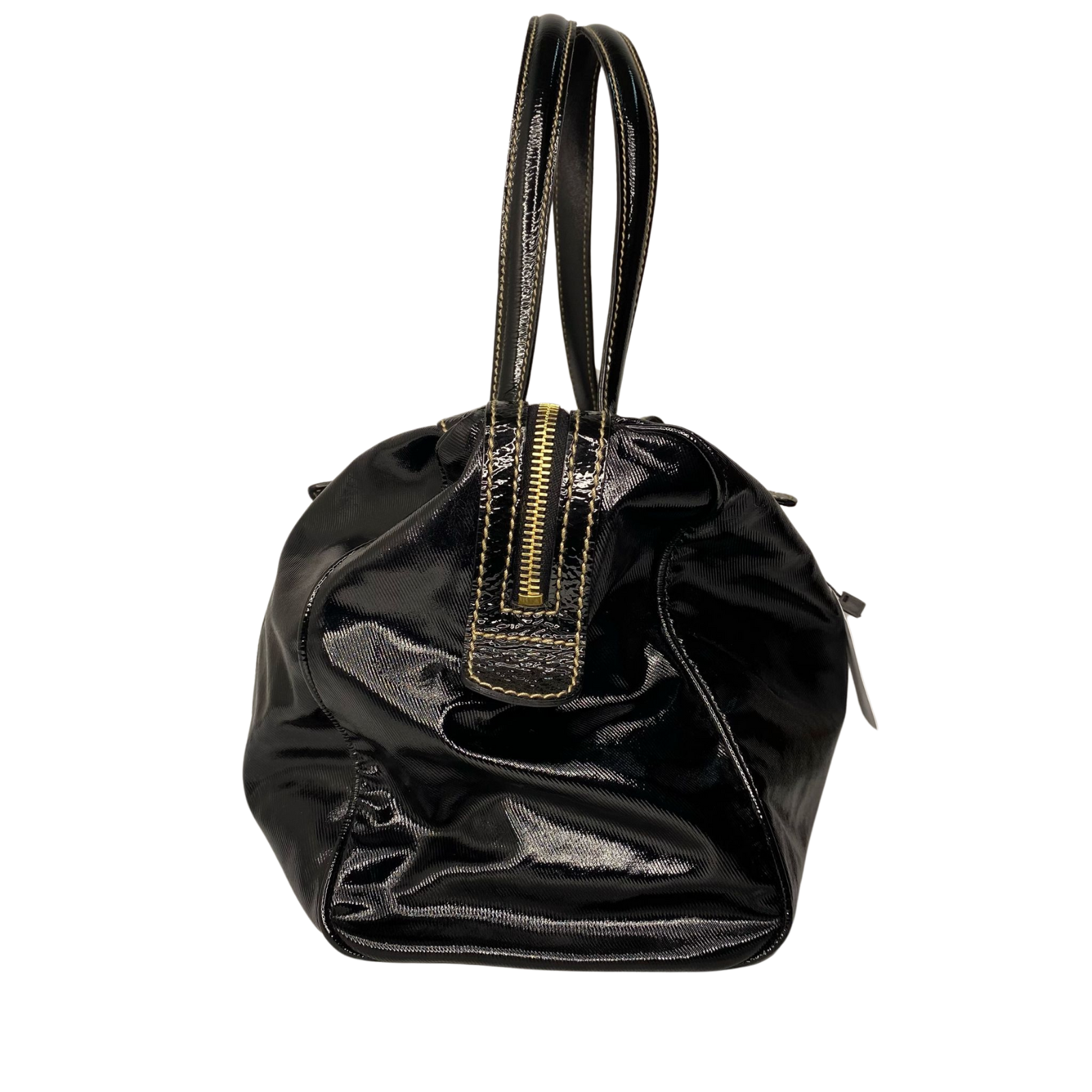 Gucci Dialux Medium Britt Boston GG Bag – Black Patent Leather