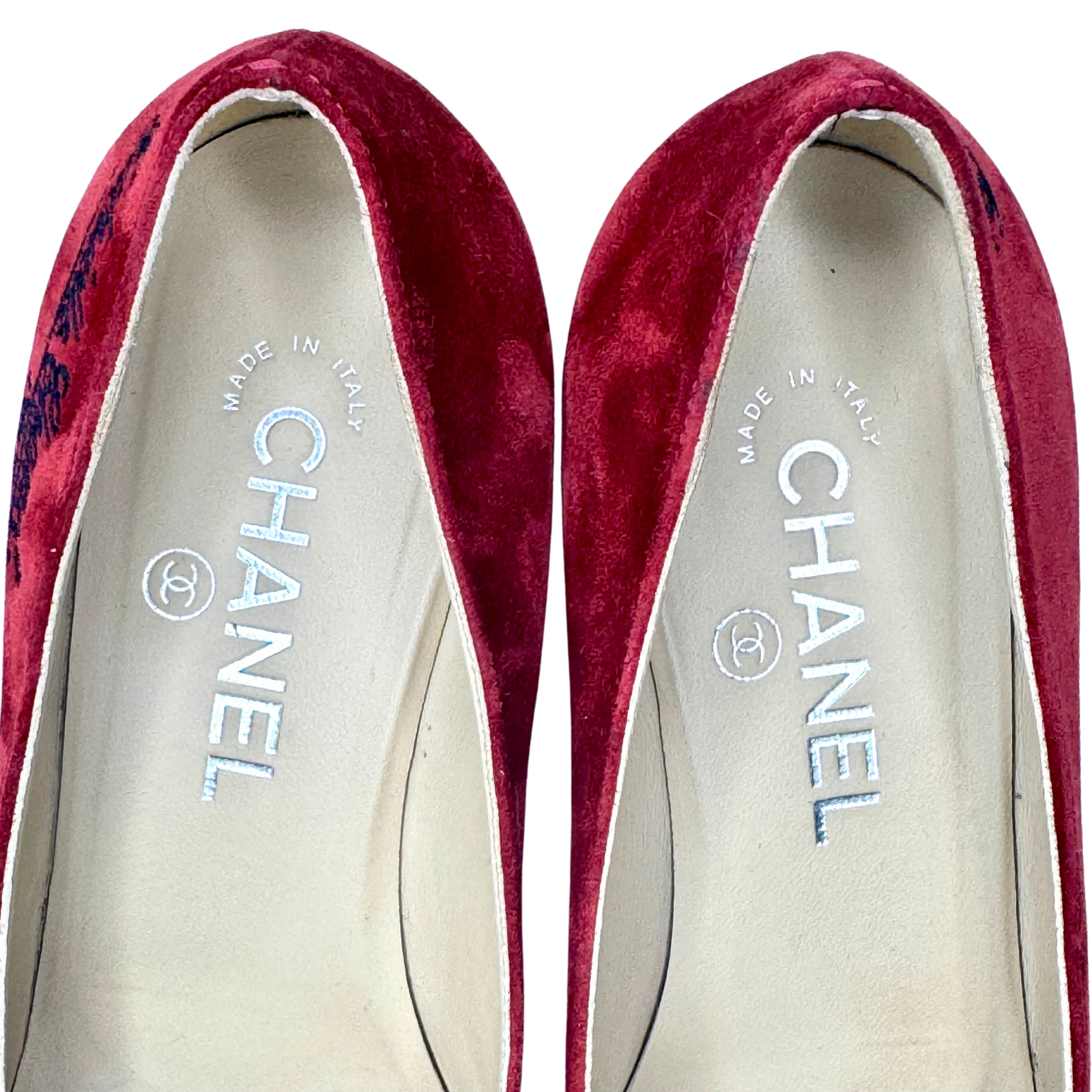 Chanel Suede Satin Cap Toe Gabrielle Ballerina Heels – Size 36.5