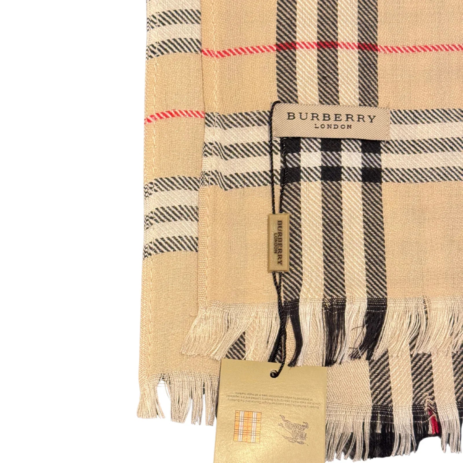 Burberry Check Scarf Shawl Silk x Wool