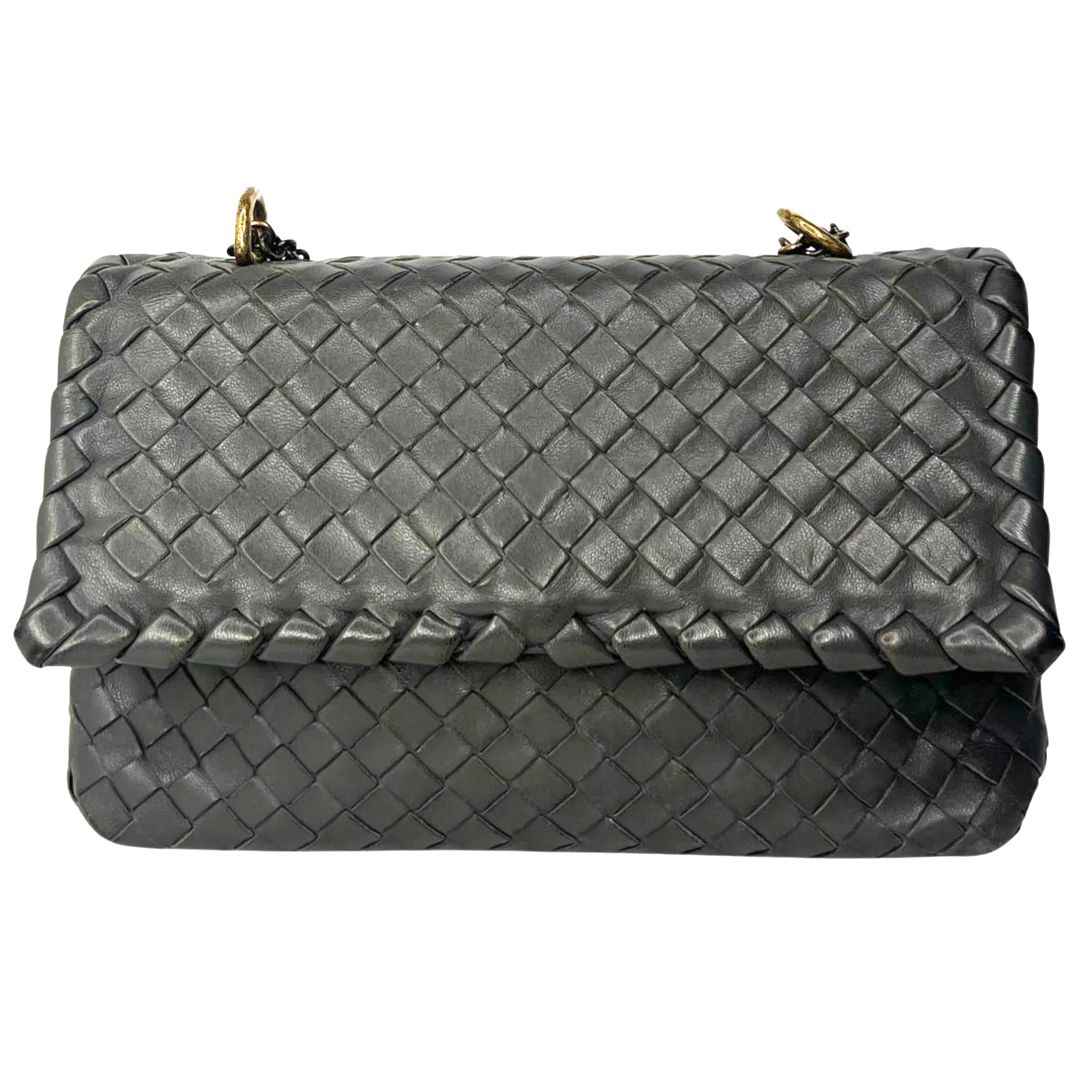 Bottega Veneta Nappa Intrecciato Medium Olimpia Bag – Steel Grey