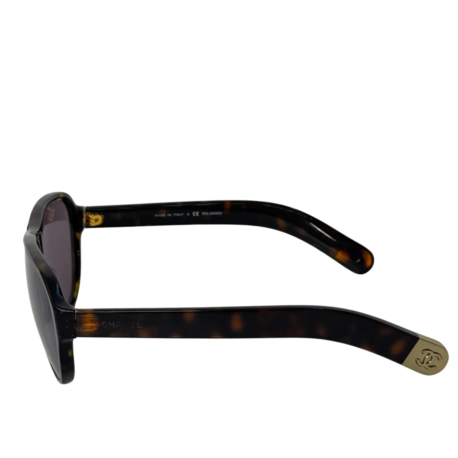 CHANEL Polarized Tortoise Aviator Sunglasses 5233