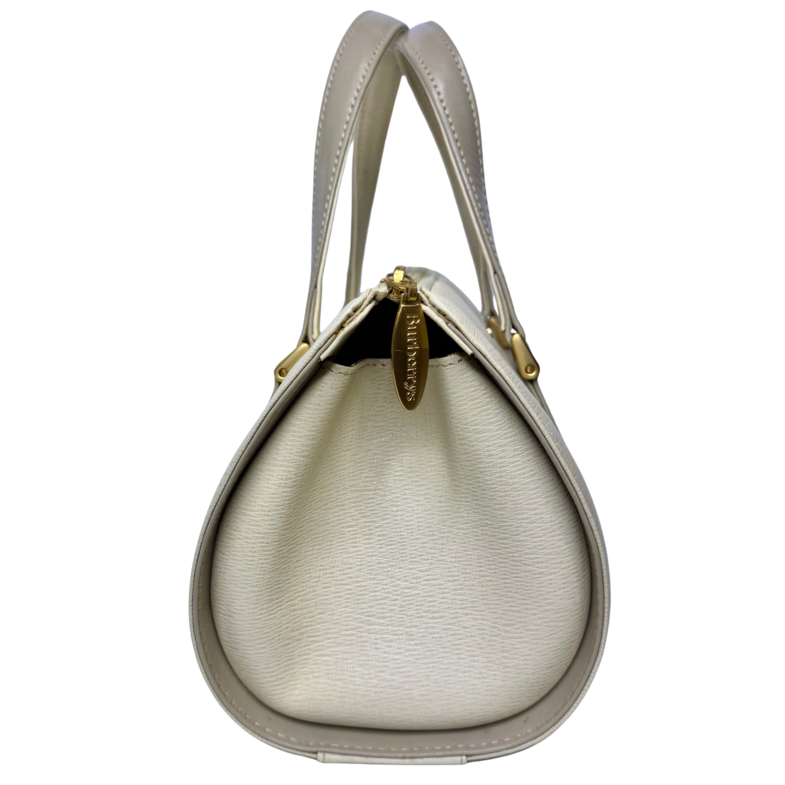 Burberry Mini Boston Bag Leather Beige