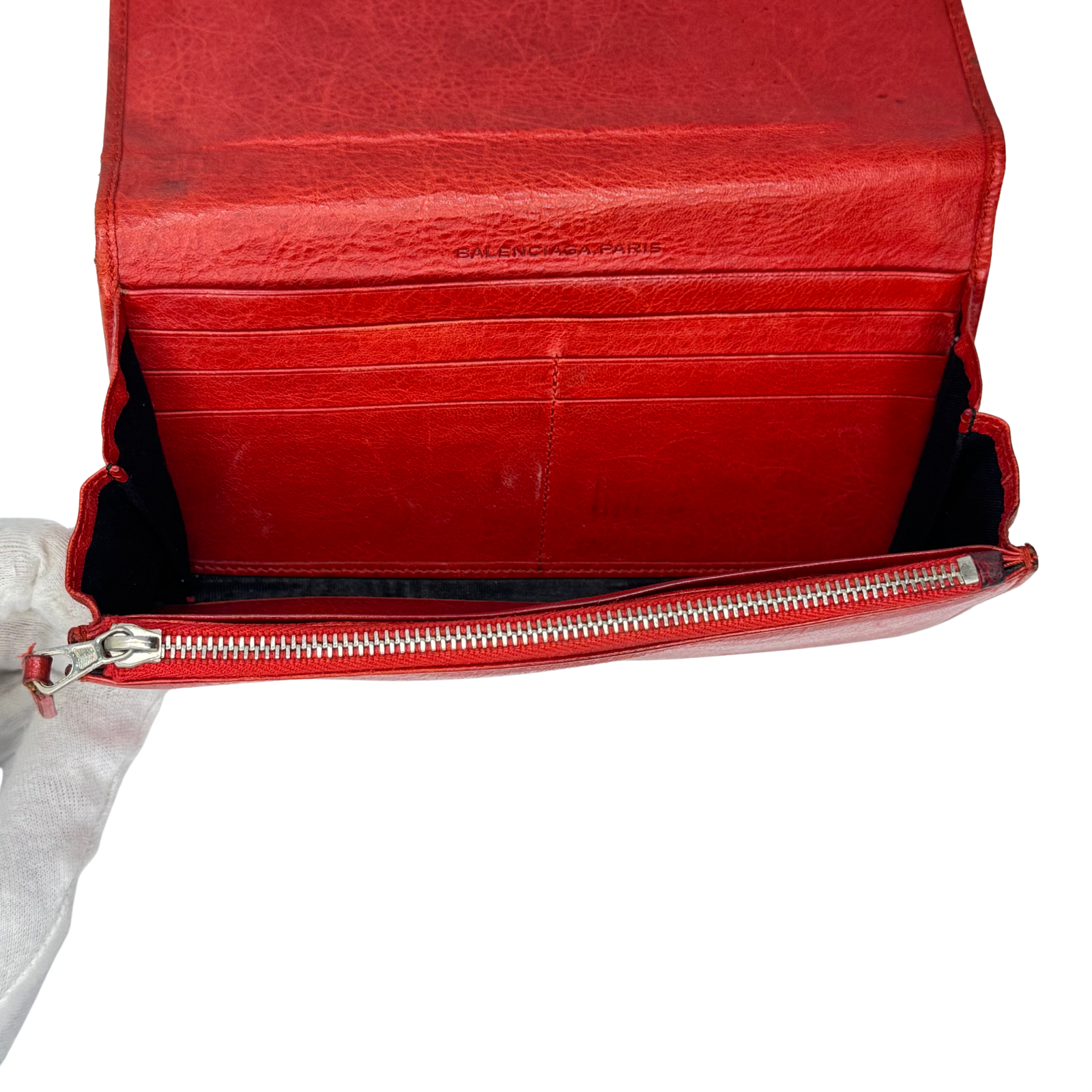 Balenciaga Red Lipstick Agneau Leather Giant 12 Gold Hardware Wallet