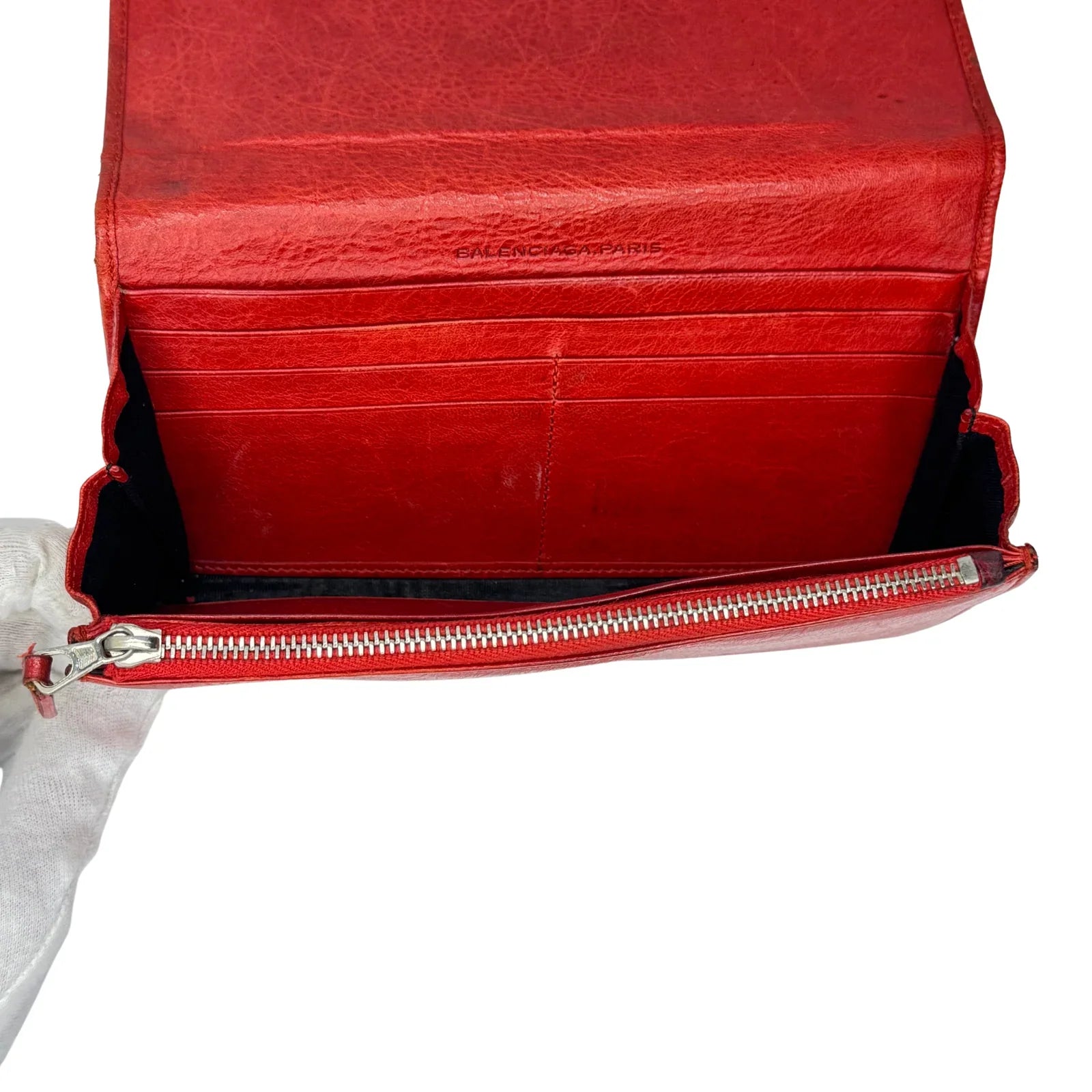 Balenciaga Red Lipstick Agneau Leather Giant 12 Gold Hardware Wallet