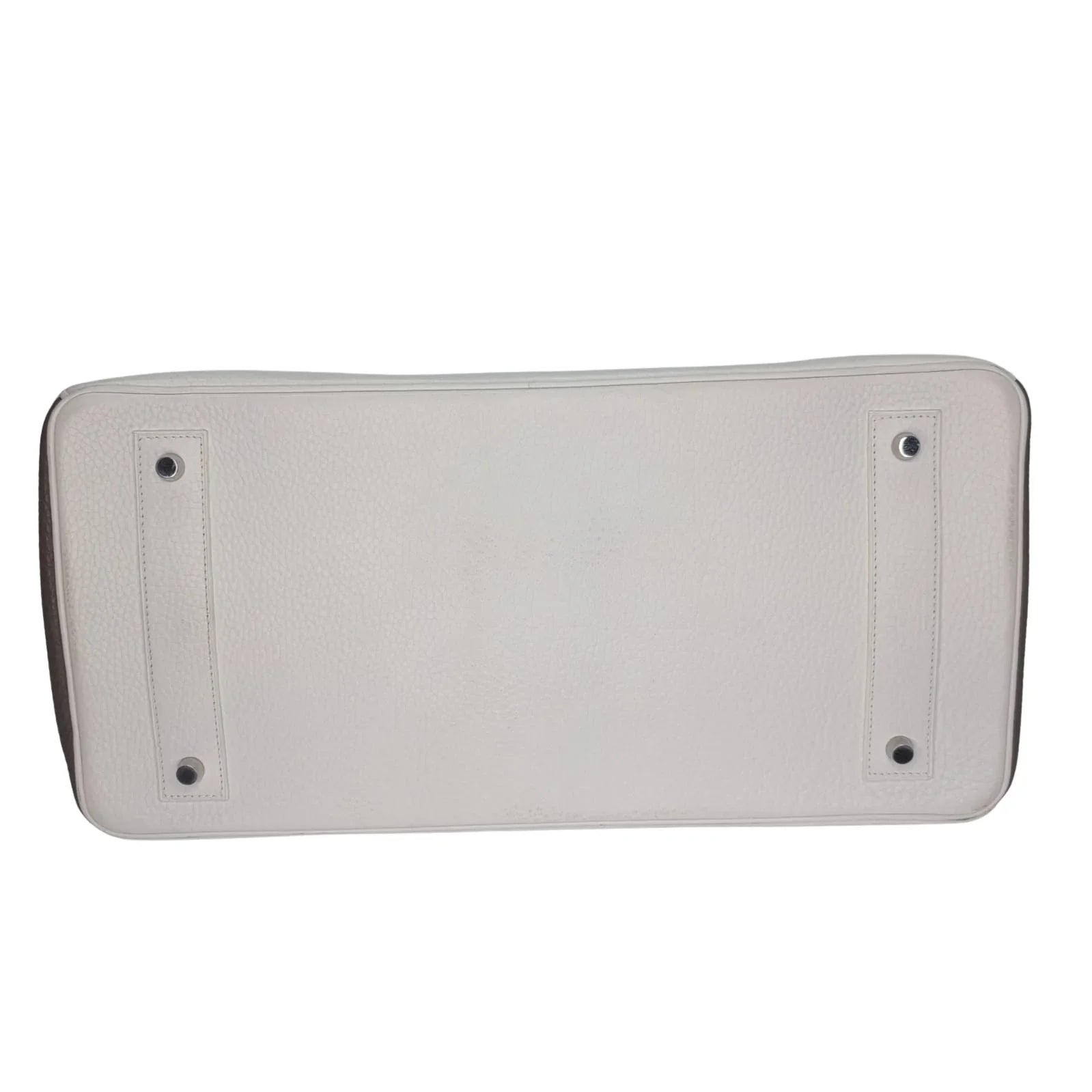 Hermès Birkin Shoulder 42 White Etoupe Clemence Palladium Hardware □J Stamp - Lost Designer