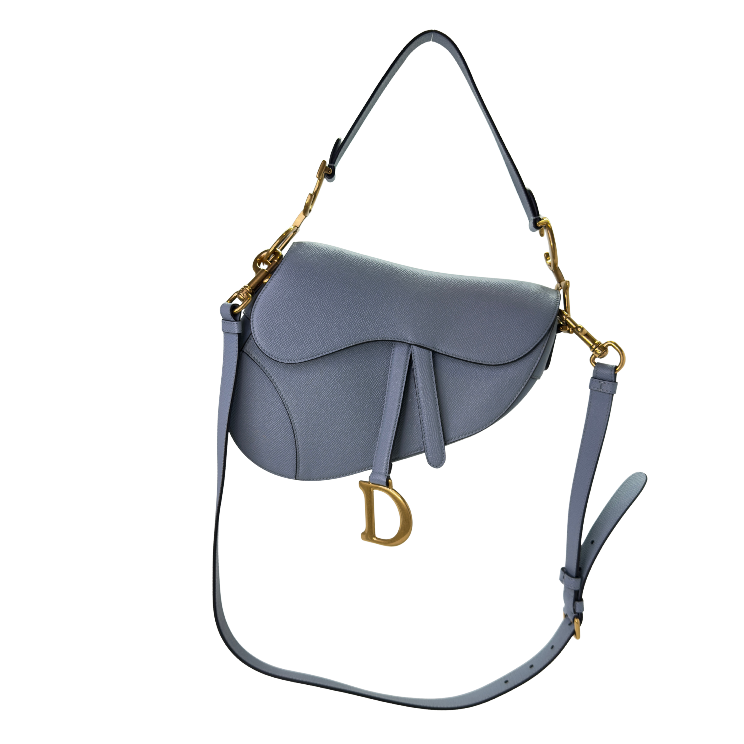 Dior Saddle Grained Calfskin Medium Handbag Blue