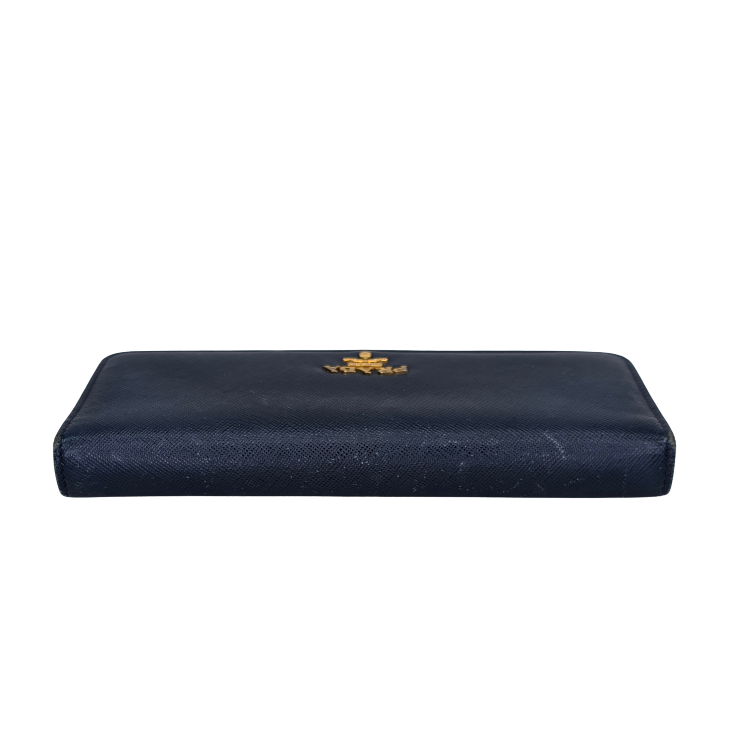 Prada Saffiano Leather Navy Blue Long Wallet