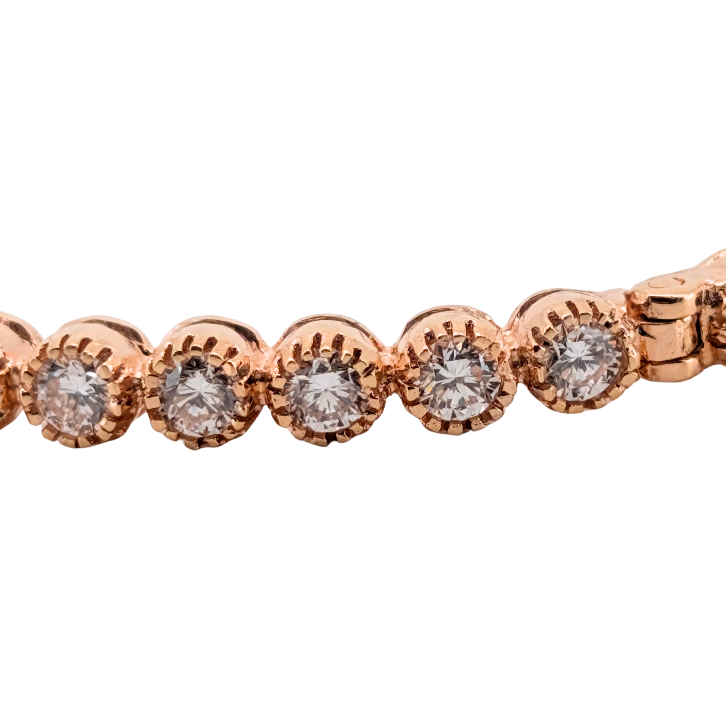 3.00Ct Natural Diamond Full Eternity Bangle In 18K Rose Gold