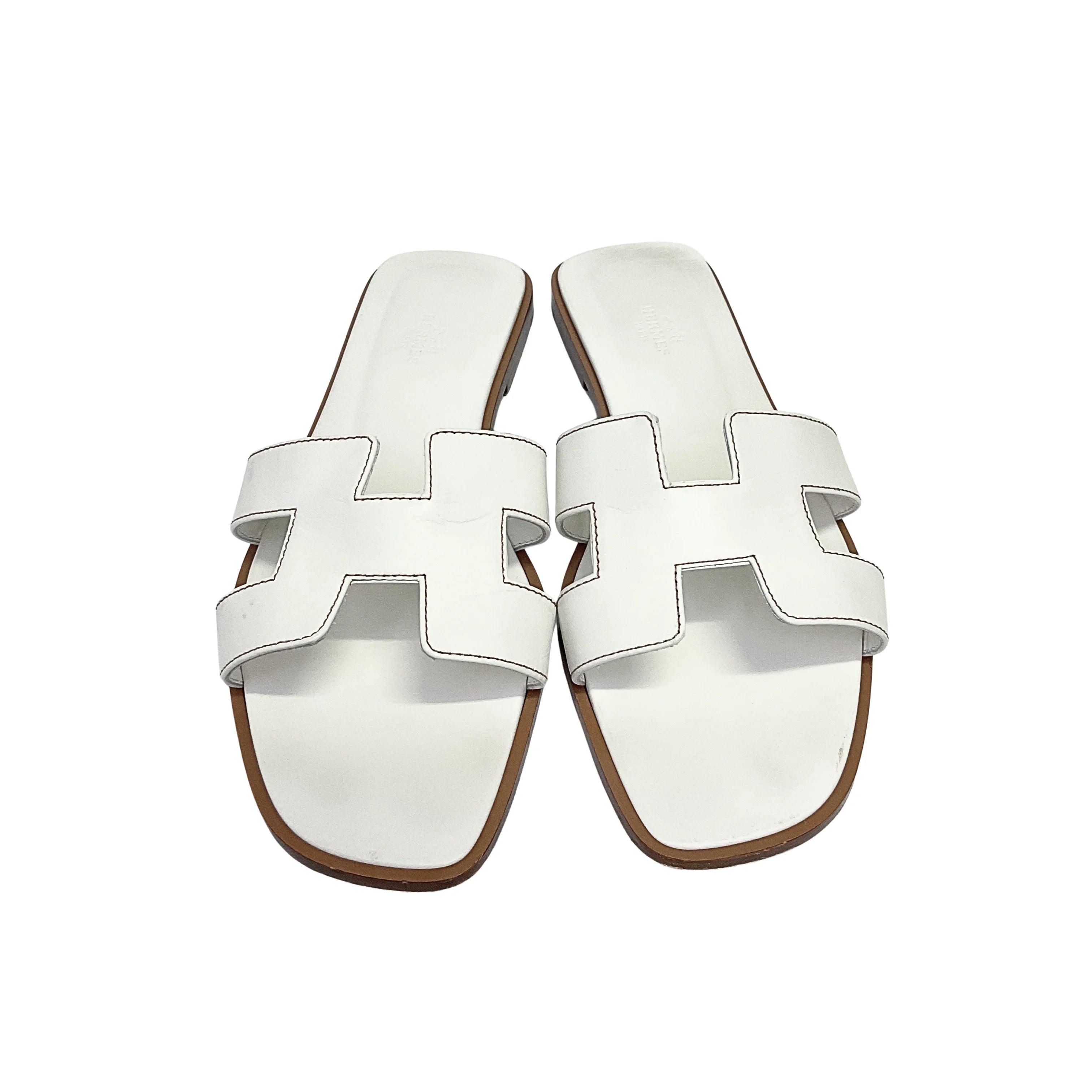 Hermes Oran Sandals White size 41 - Lost Designer