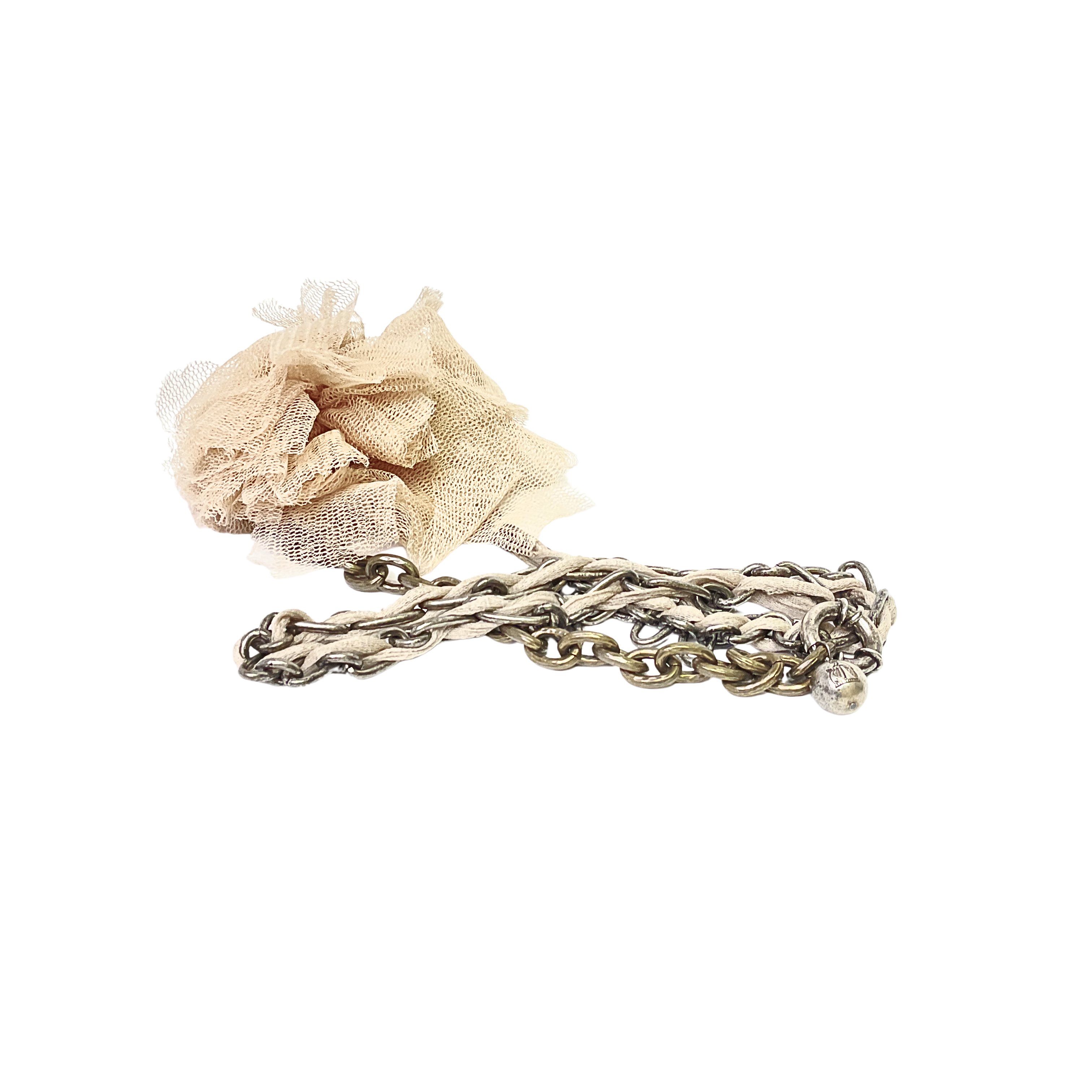 Lanvin Necklace With Tulle Aged Metal