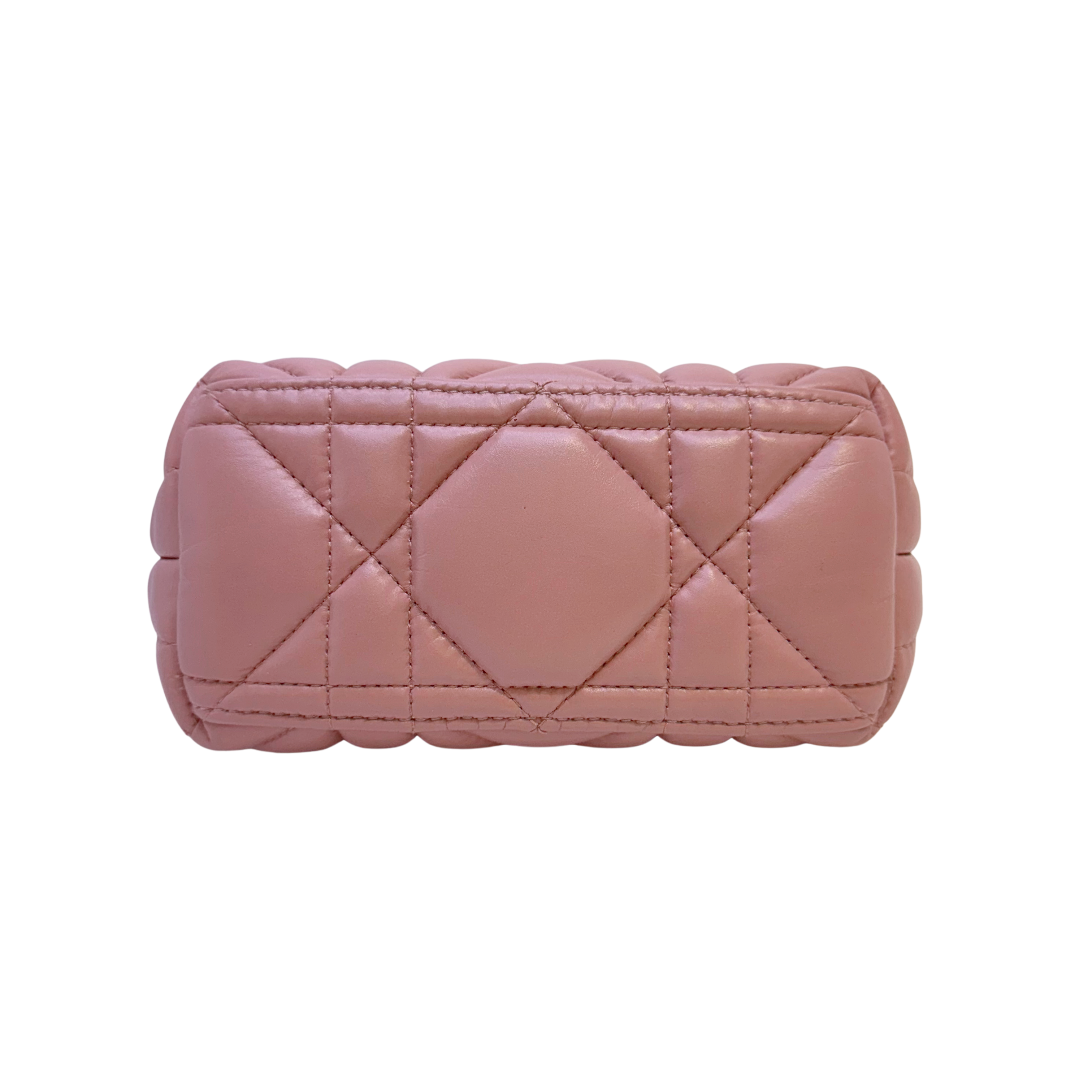 Dior Macrocannage Nomad Travel Pouch Bag Calfskin Pink