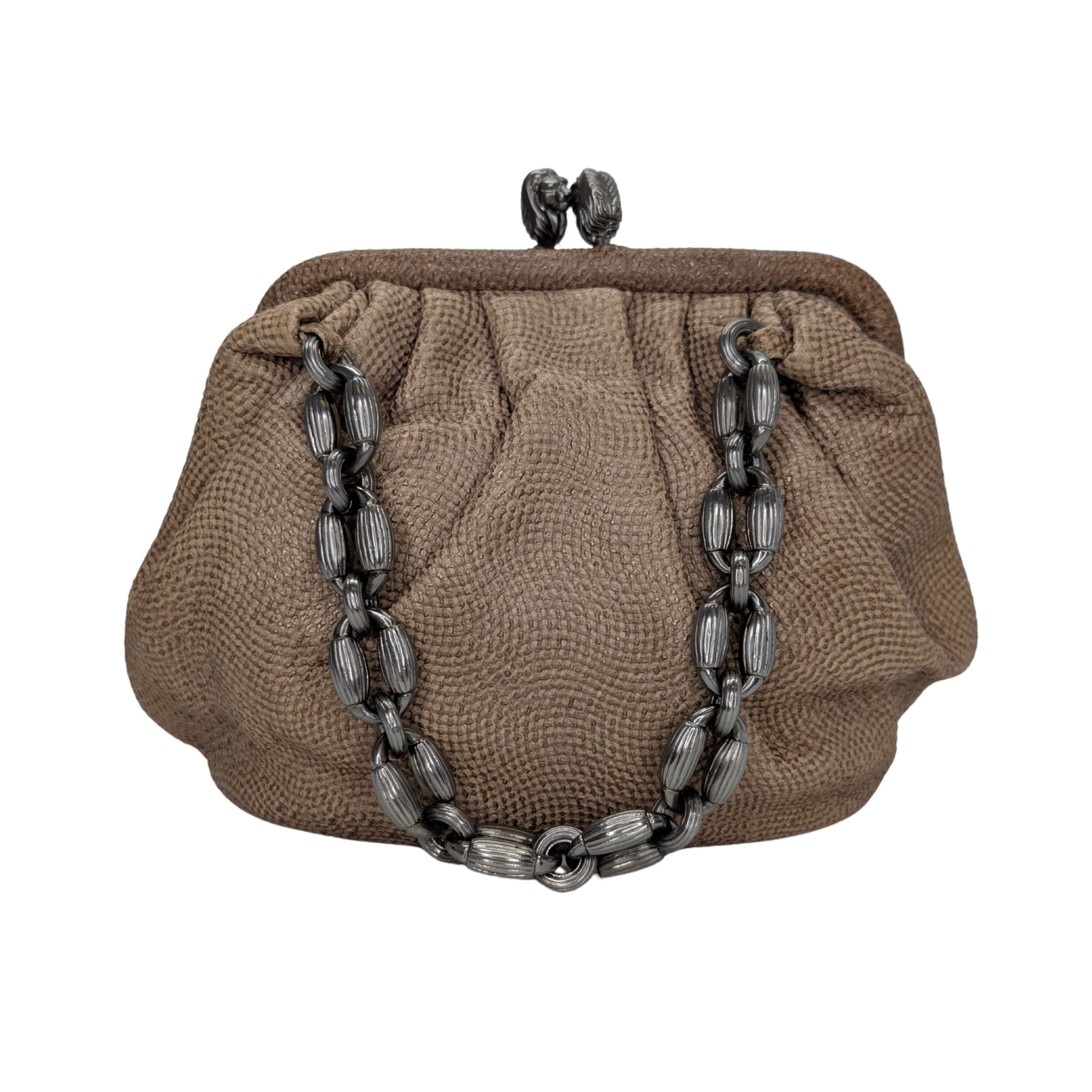 Bvlgari Lizard Skin Handbag Beige