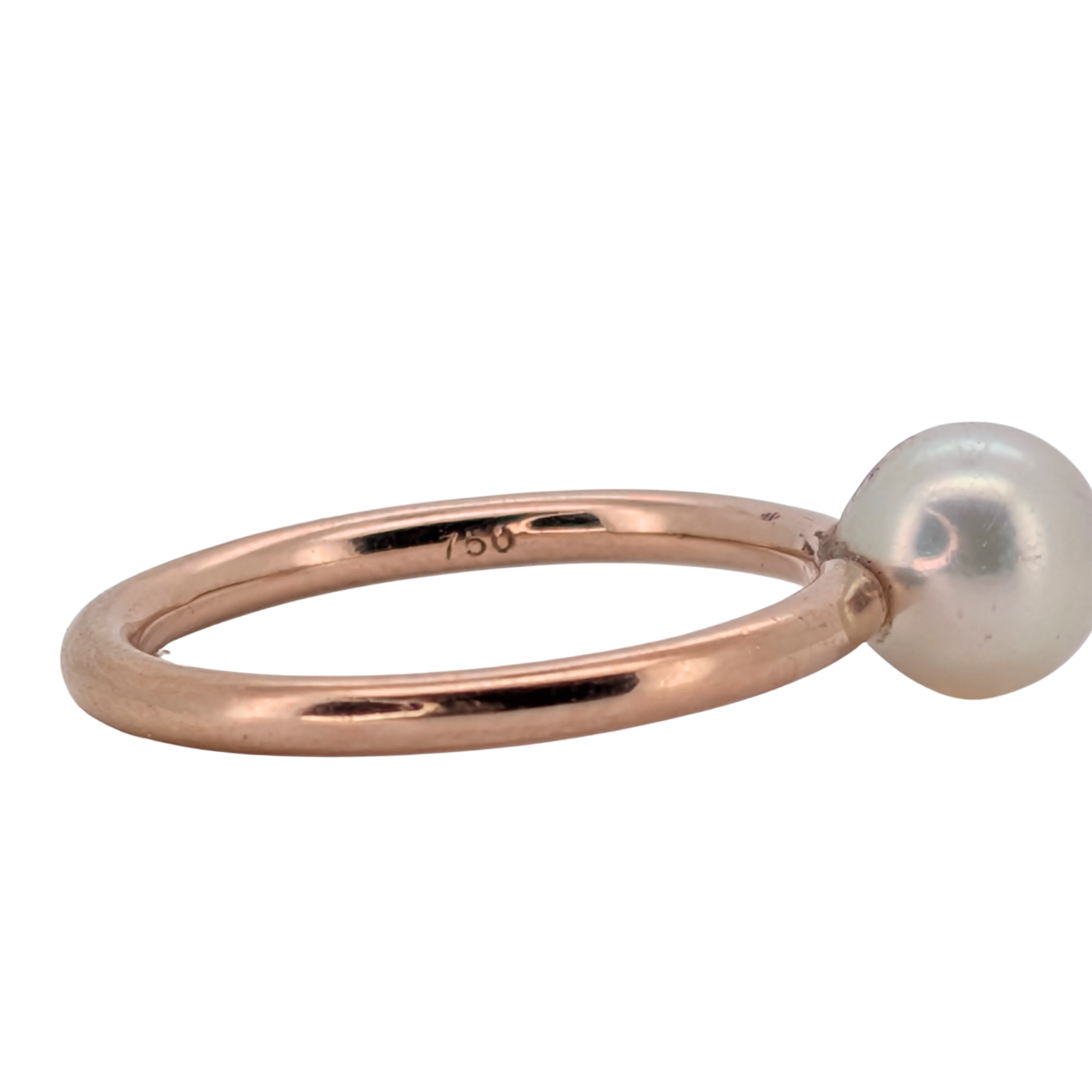 18K Rose Gold South Sea Pearl Diamond Ring