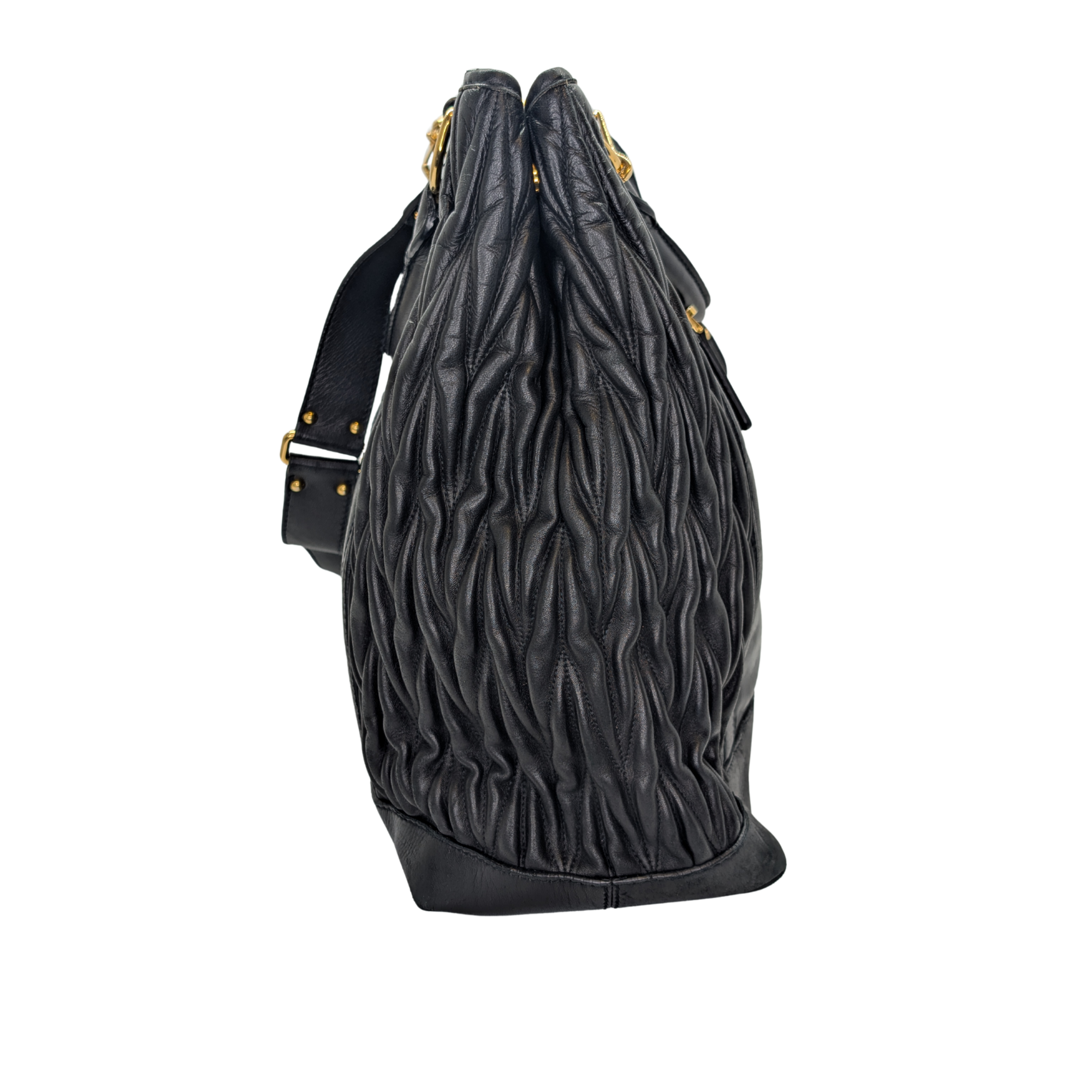 Miu Miu Matelasse Tote Bag Black - Lost Designer