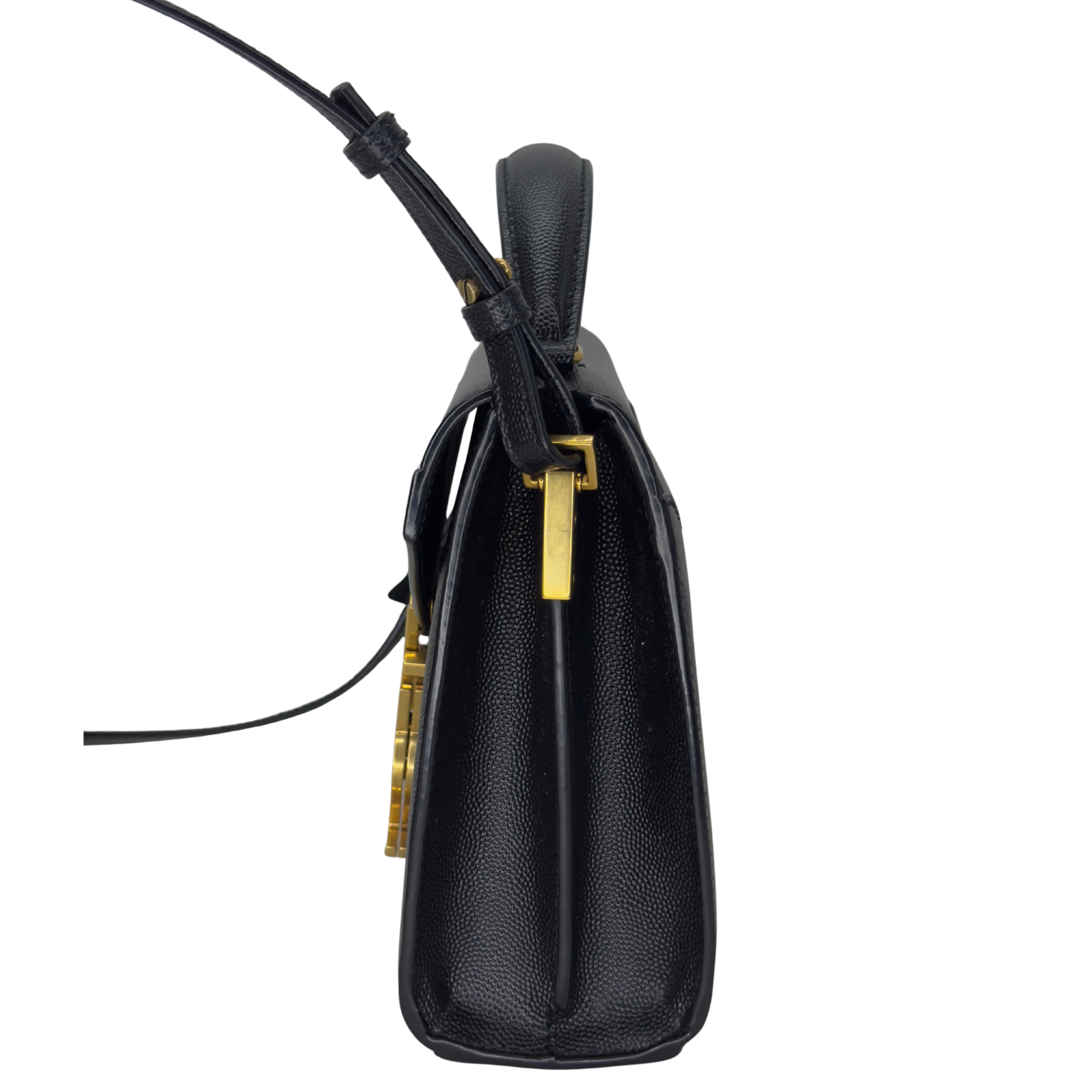 Saint Laurent Cassandra Top Handle Mini Bag Black