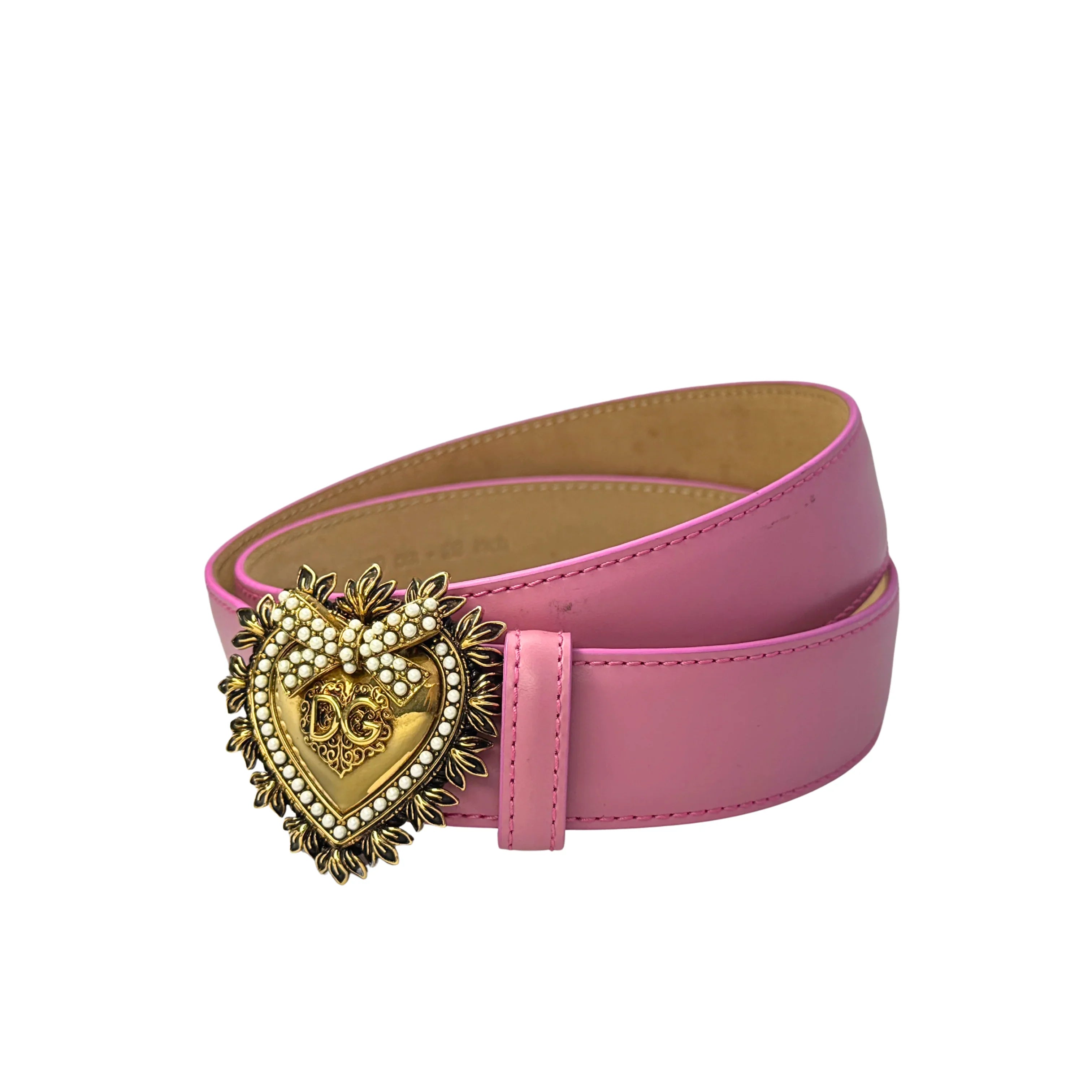 Dolce & Gabbana Devotion Belt Leather Pink - Lost Designer