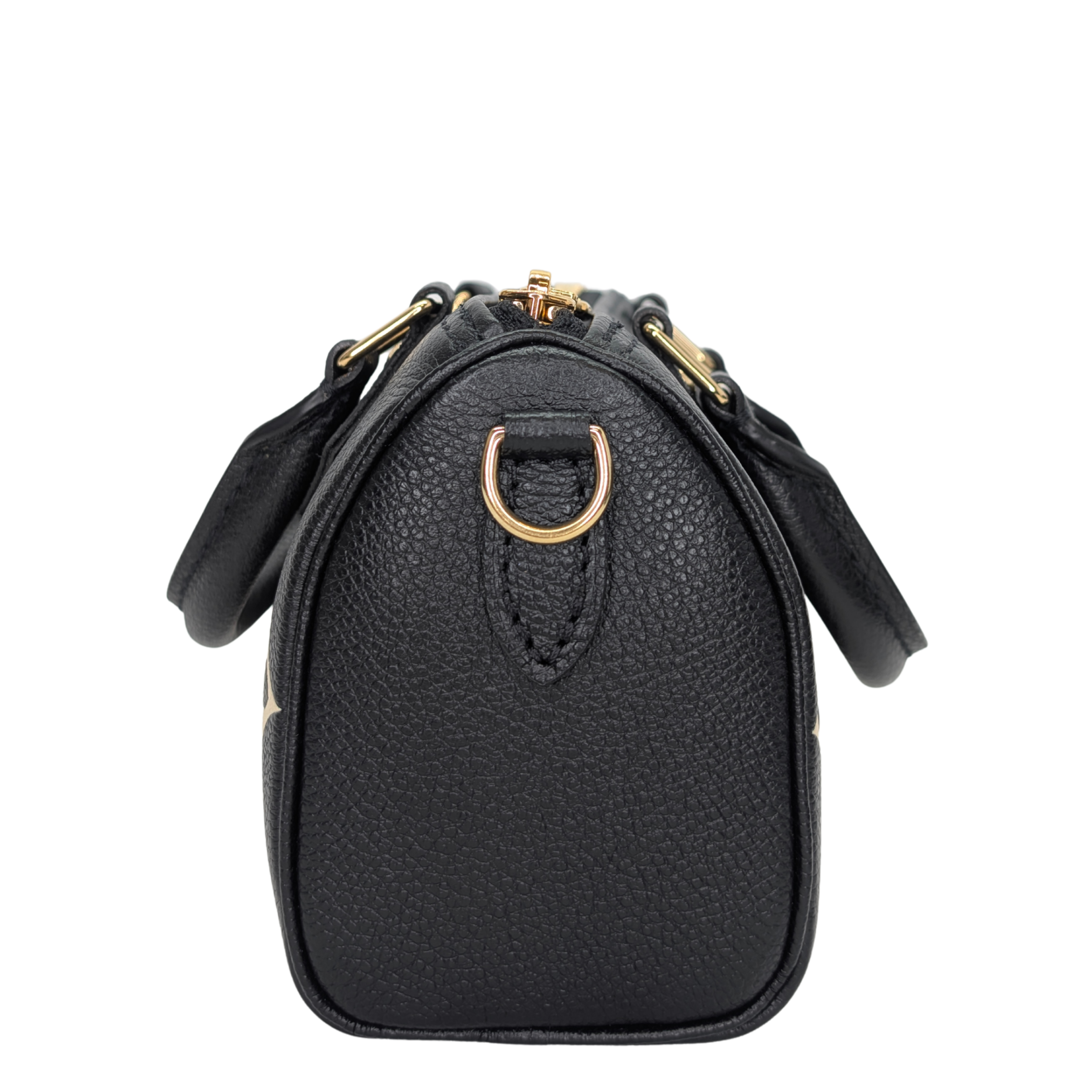 Louis Vuitton Nano Speedy Bicolor Monogram Giant Empreinte Leather Black