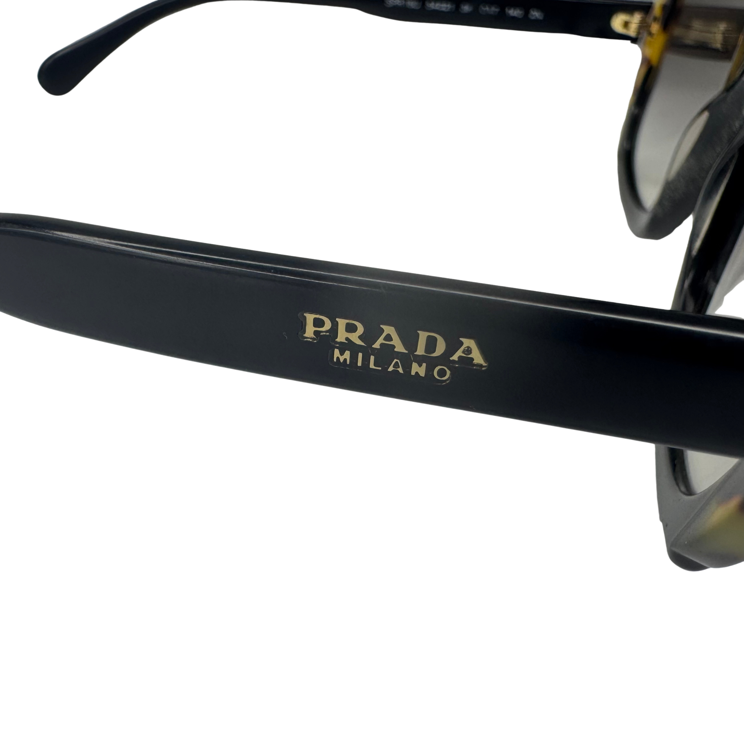 Prada SPR 16U Black Square Sunglasses