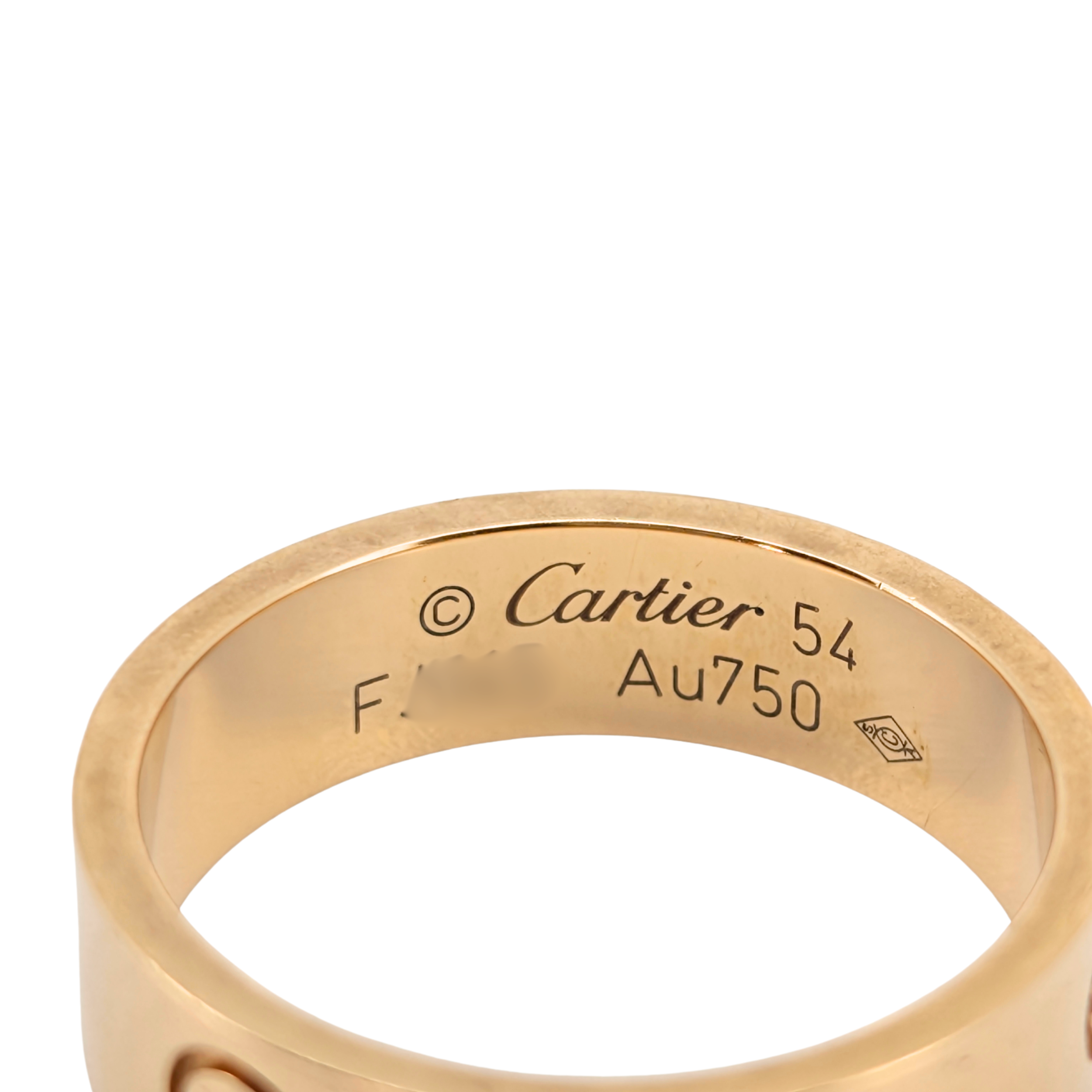 Cartier Love Ring Classic Model 18K Gold size 54
