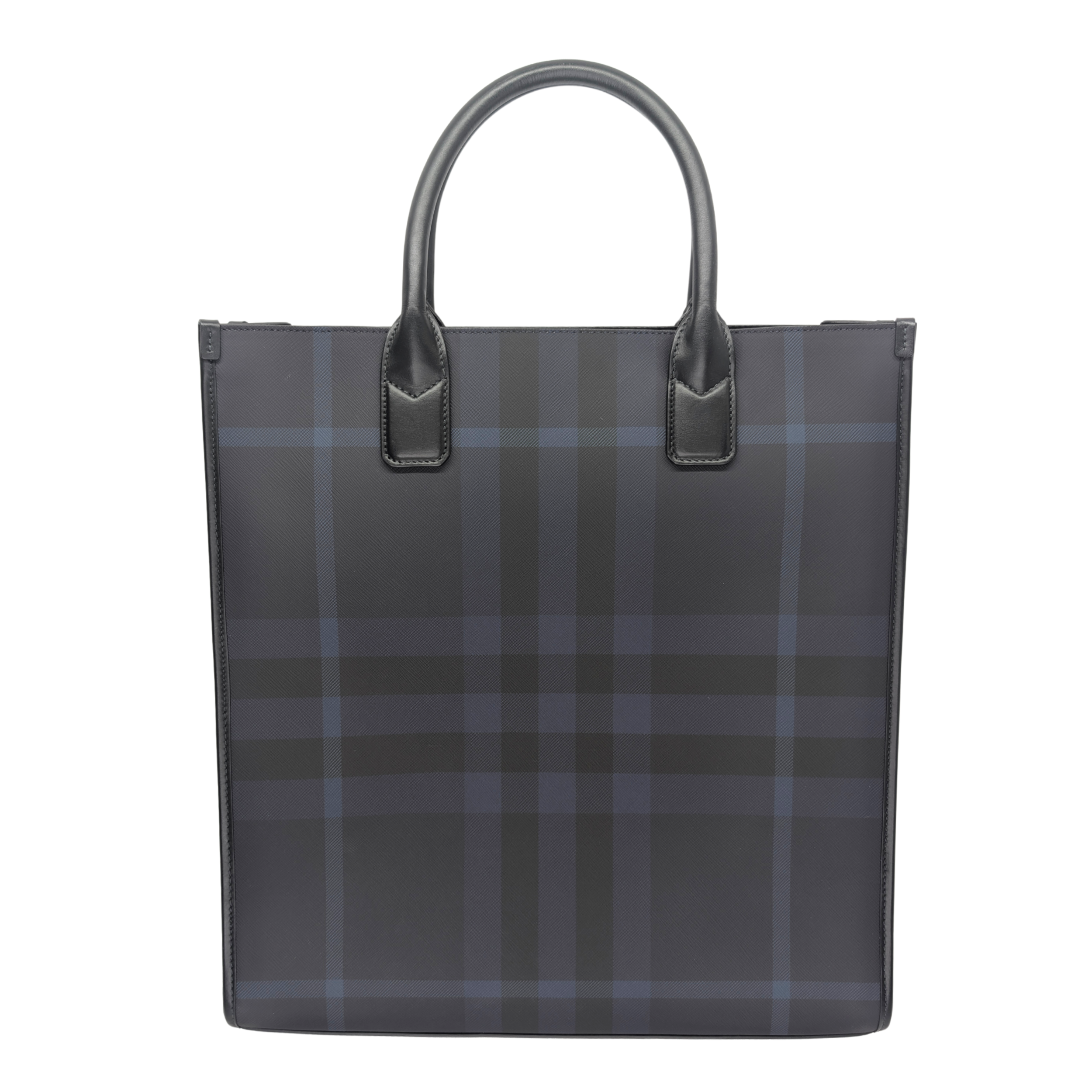 Burberry Slim Vertical Denny Tote Bag In Navy Check Pattern