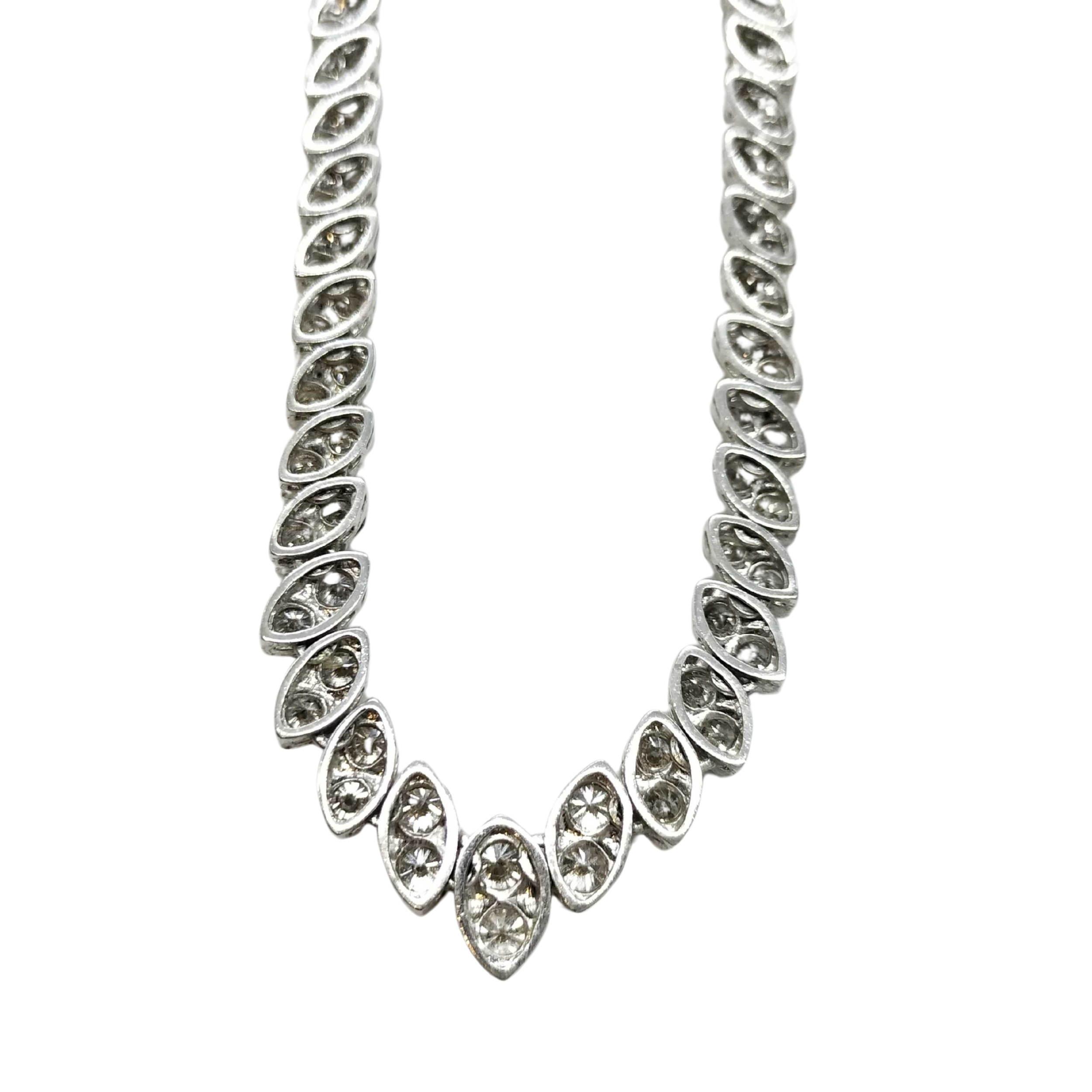 10.0ct Platinum Natural Round Brilliant Diamond Collar Necklace