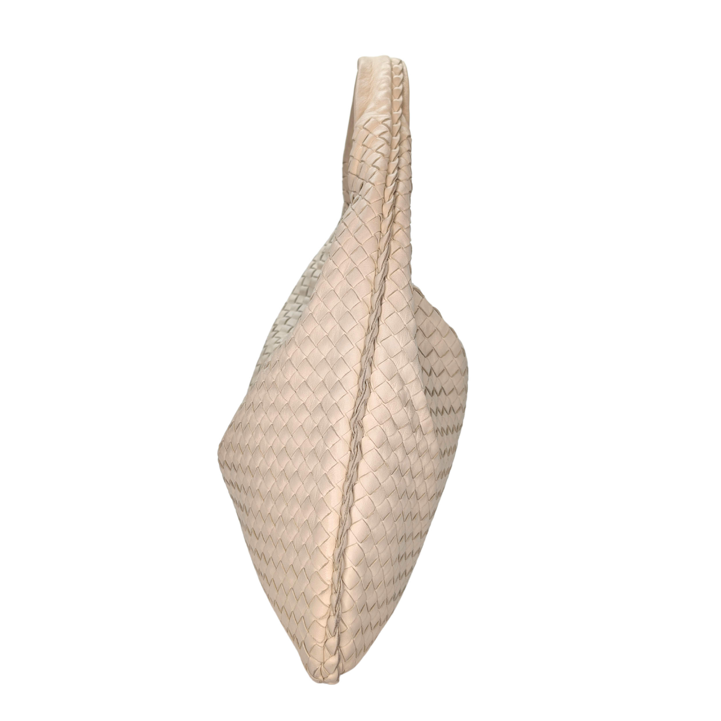 Bottega Veneta Intrecciato Large Hobo Bag Beige