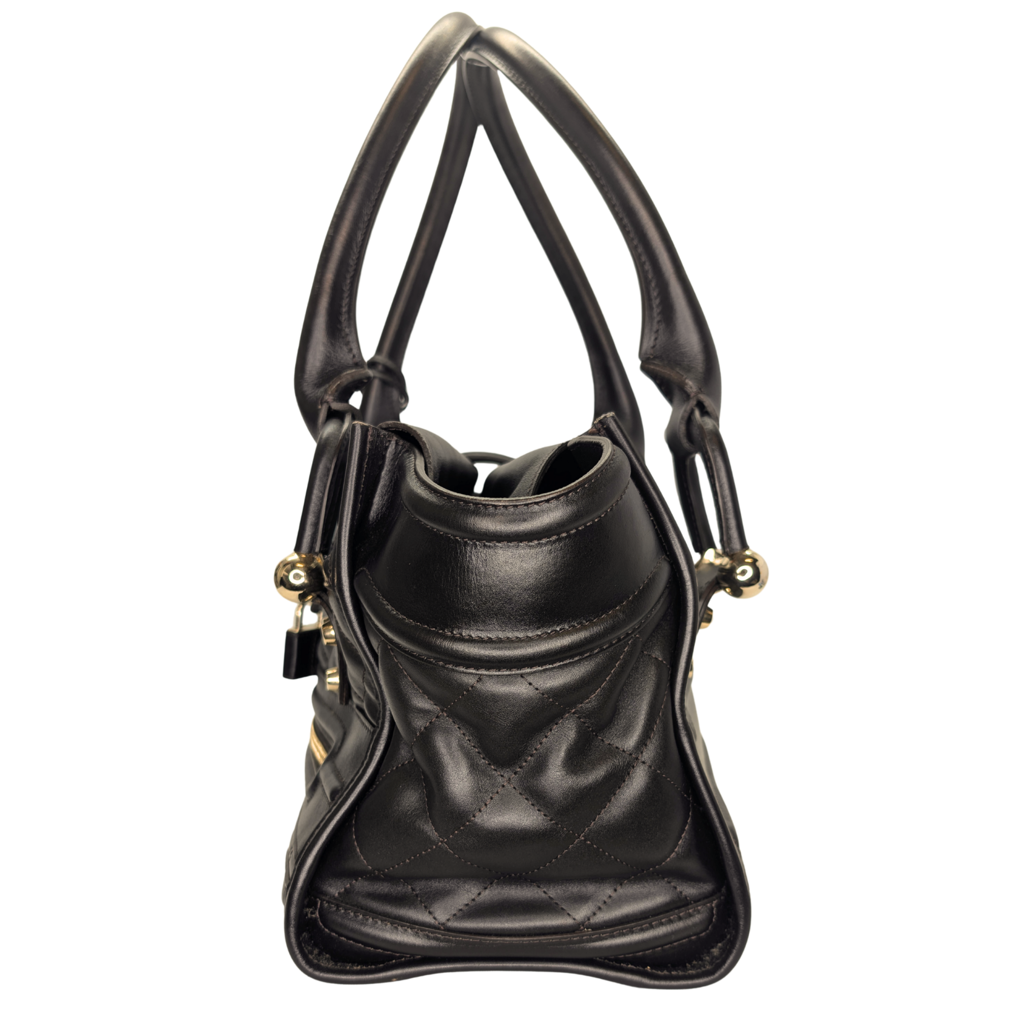 Burberry Quilted Manor Shoulder Bag Brown/Black