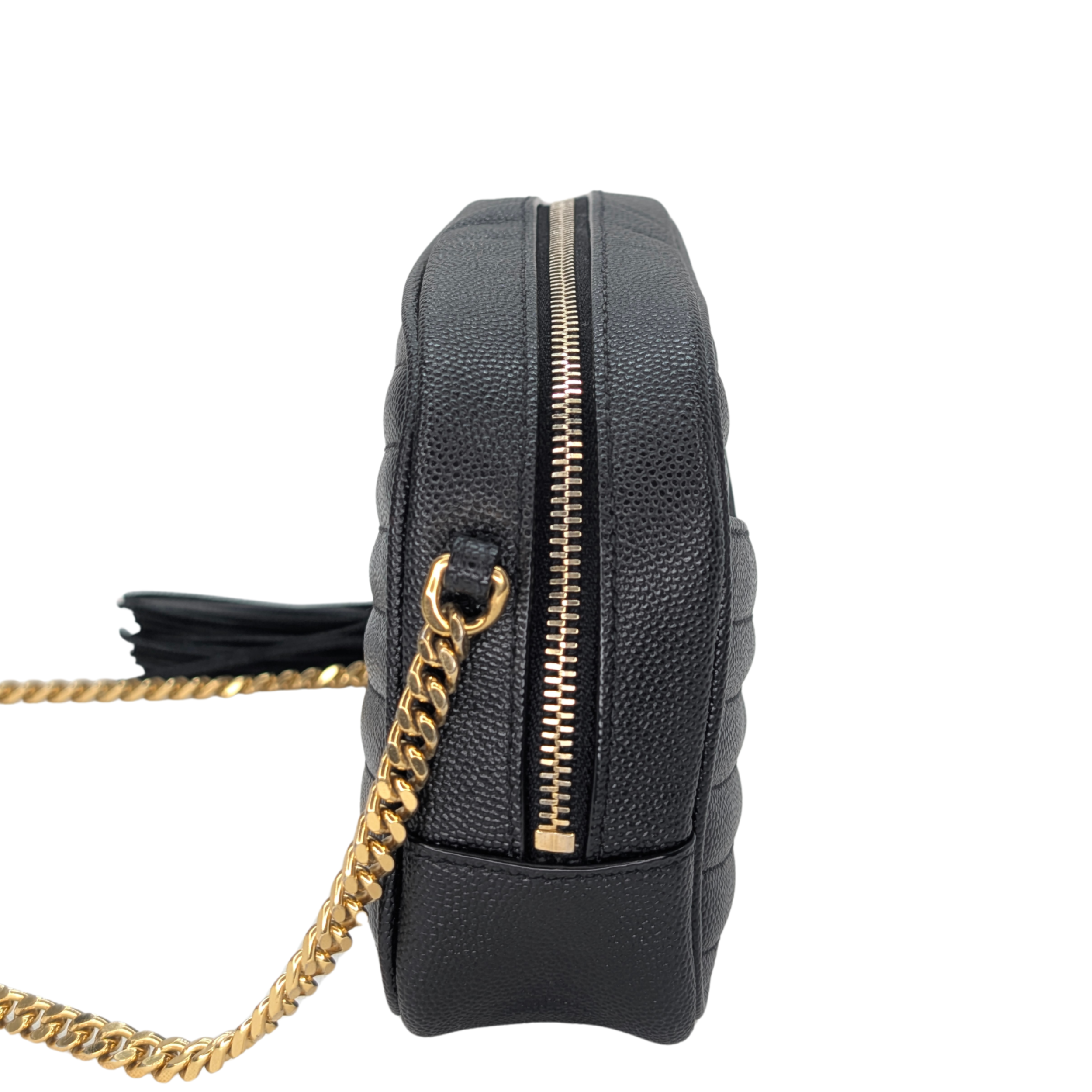 Saint Laurent Lou Mini Grain Leather Camera Bag GHW