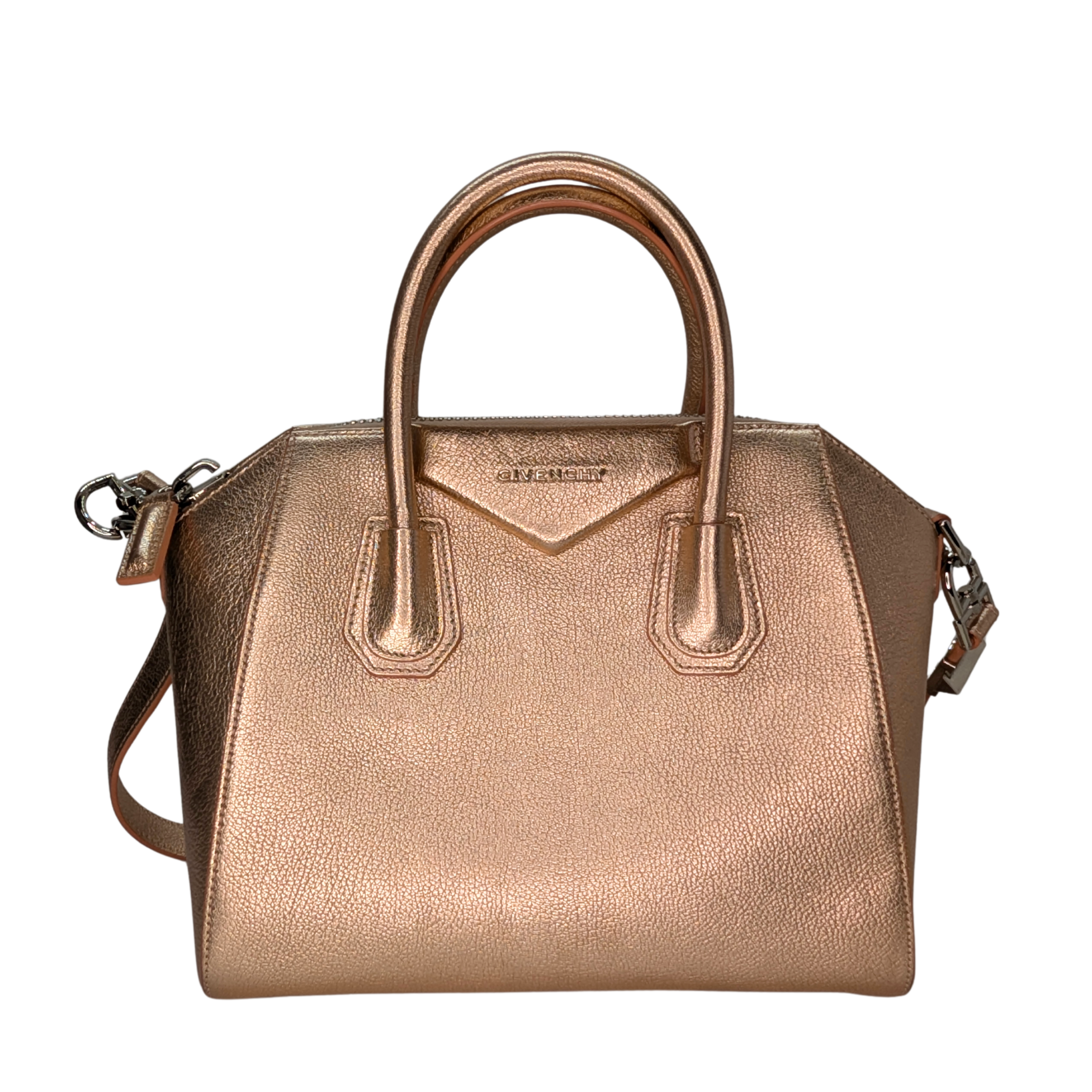 Givenchy Antigona Small Sugar Goatskin Metalic Pink Bag