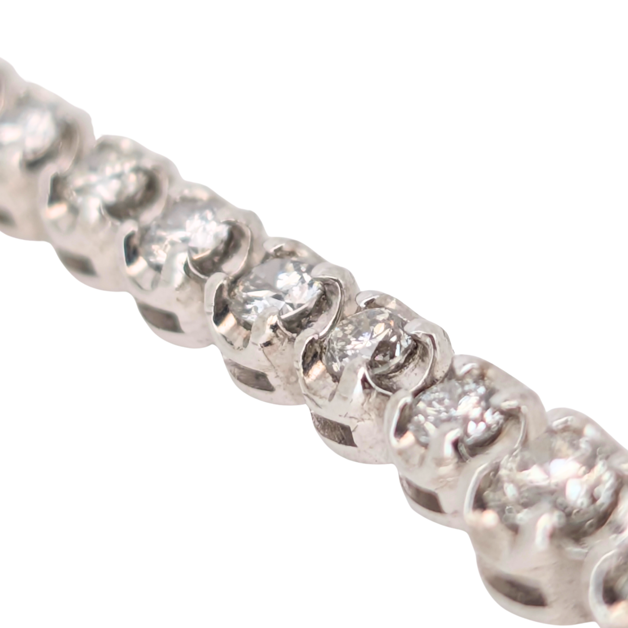 5.00Ct Natural Diamond Tennis Necklace In 18K White Gold