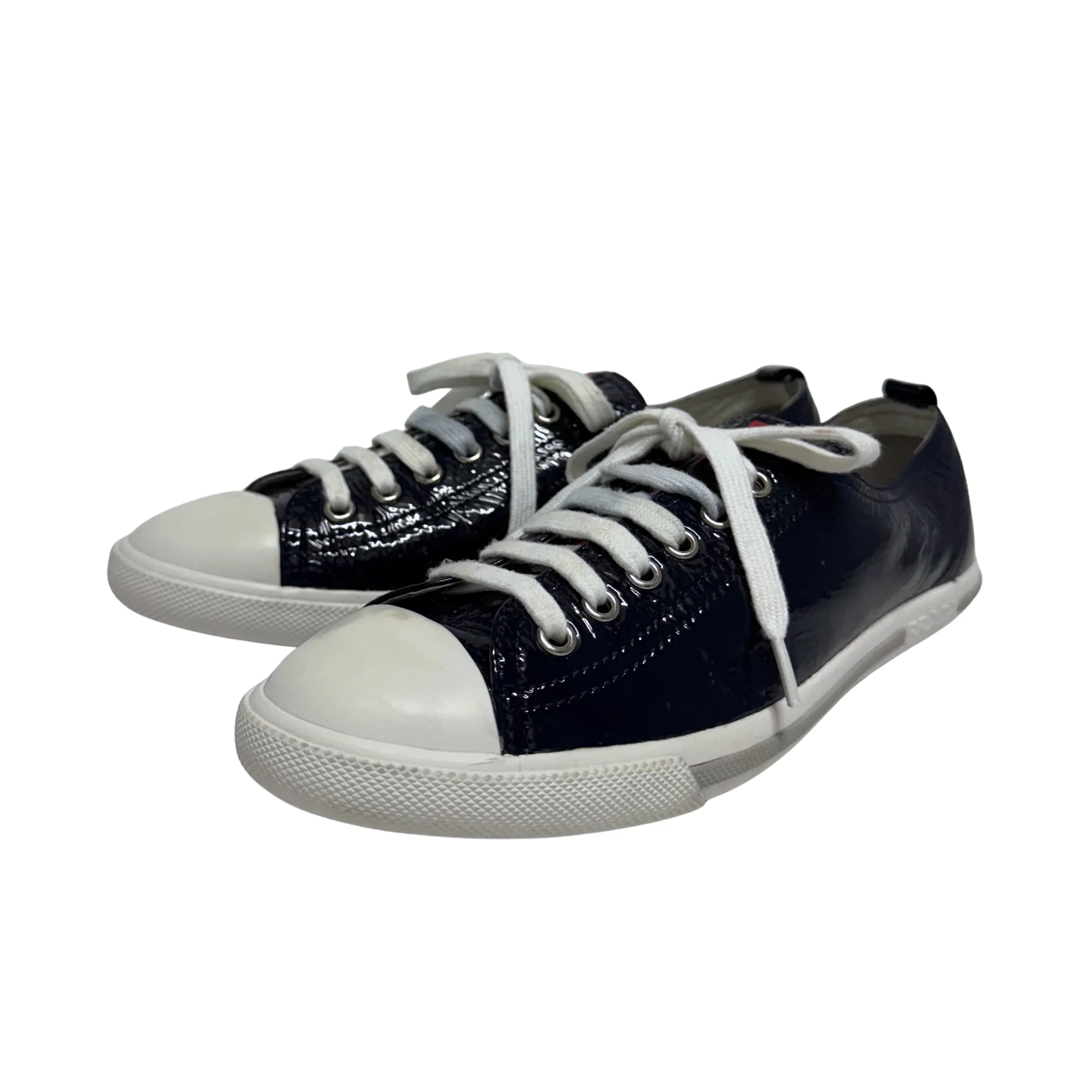 Prada Naplak Royal Patent leather sneakers Women's size 37