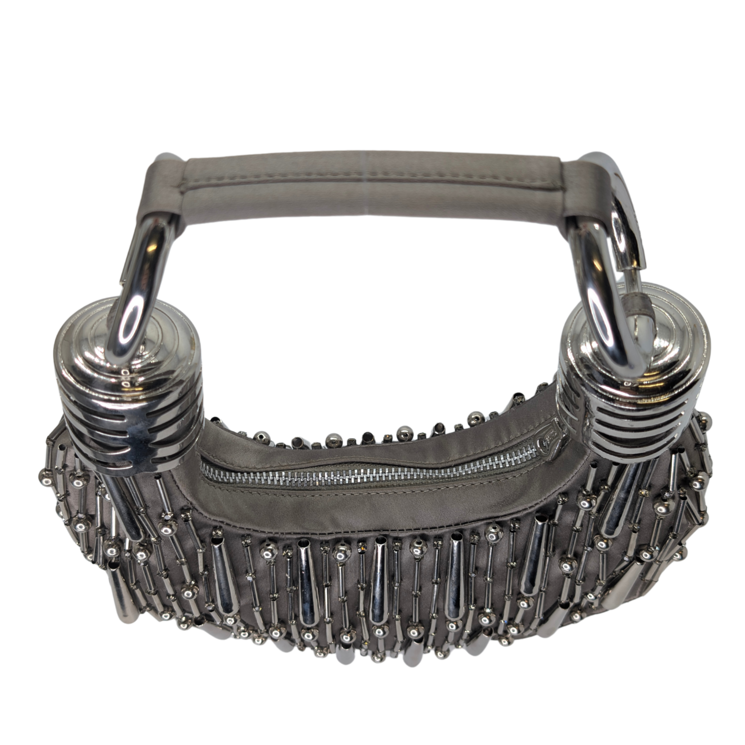 Chloé Beaded Bracelet Hobo Bag Silver