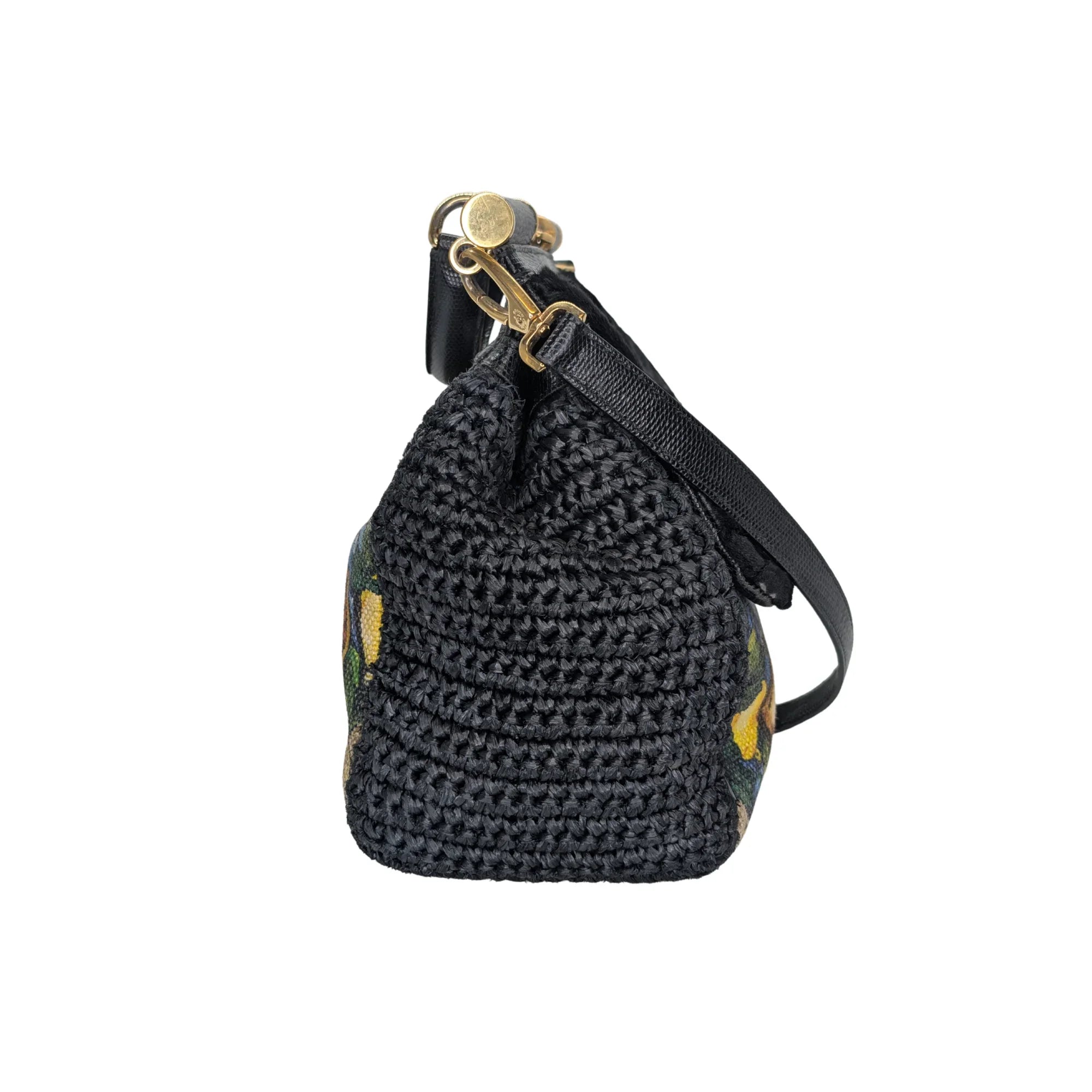 Dolce & Gabbana Sicily Handbag Floral/Black - Lost Designer