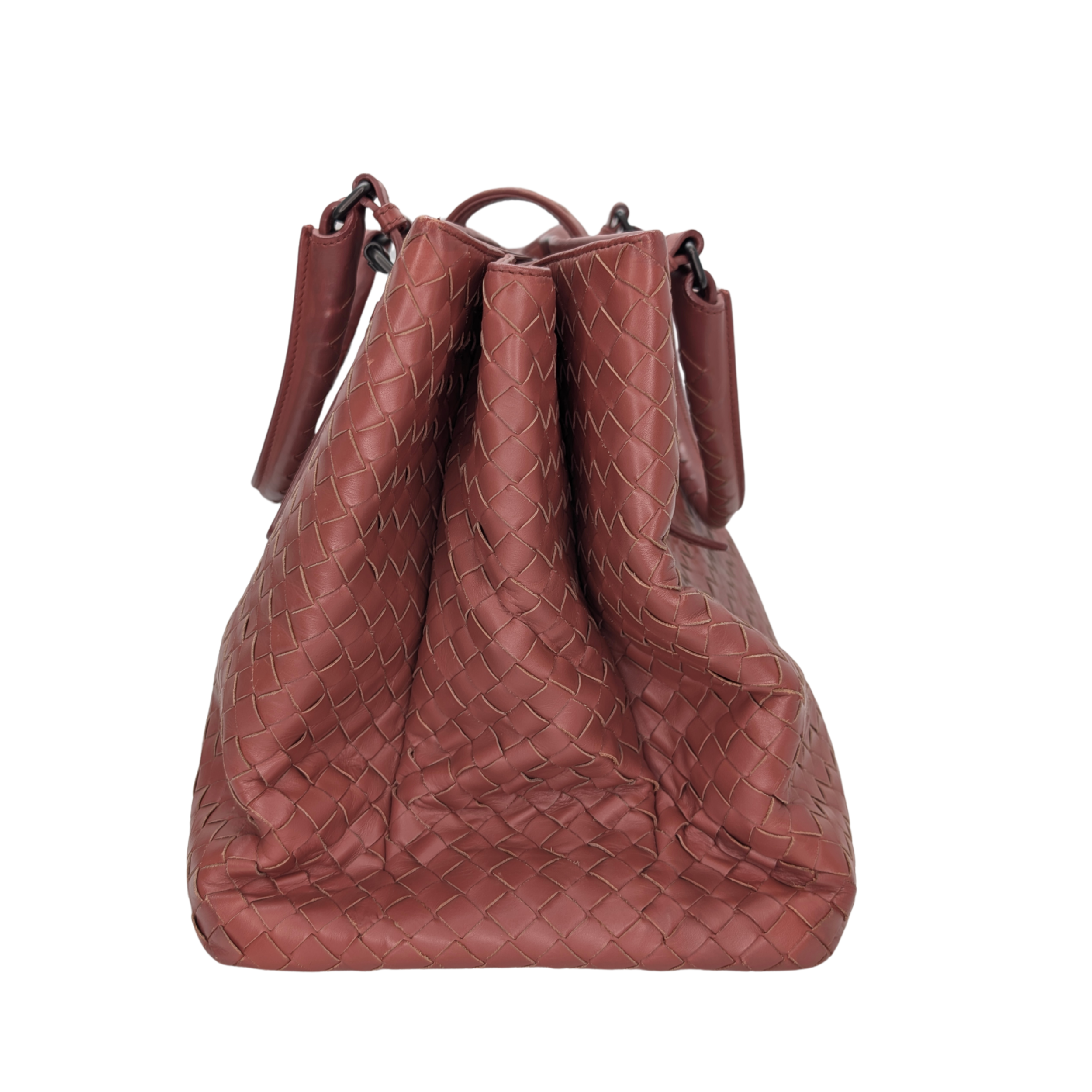 Bottega Veneta Intrecciato Roma Large Bag Pink