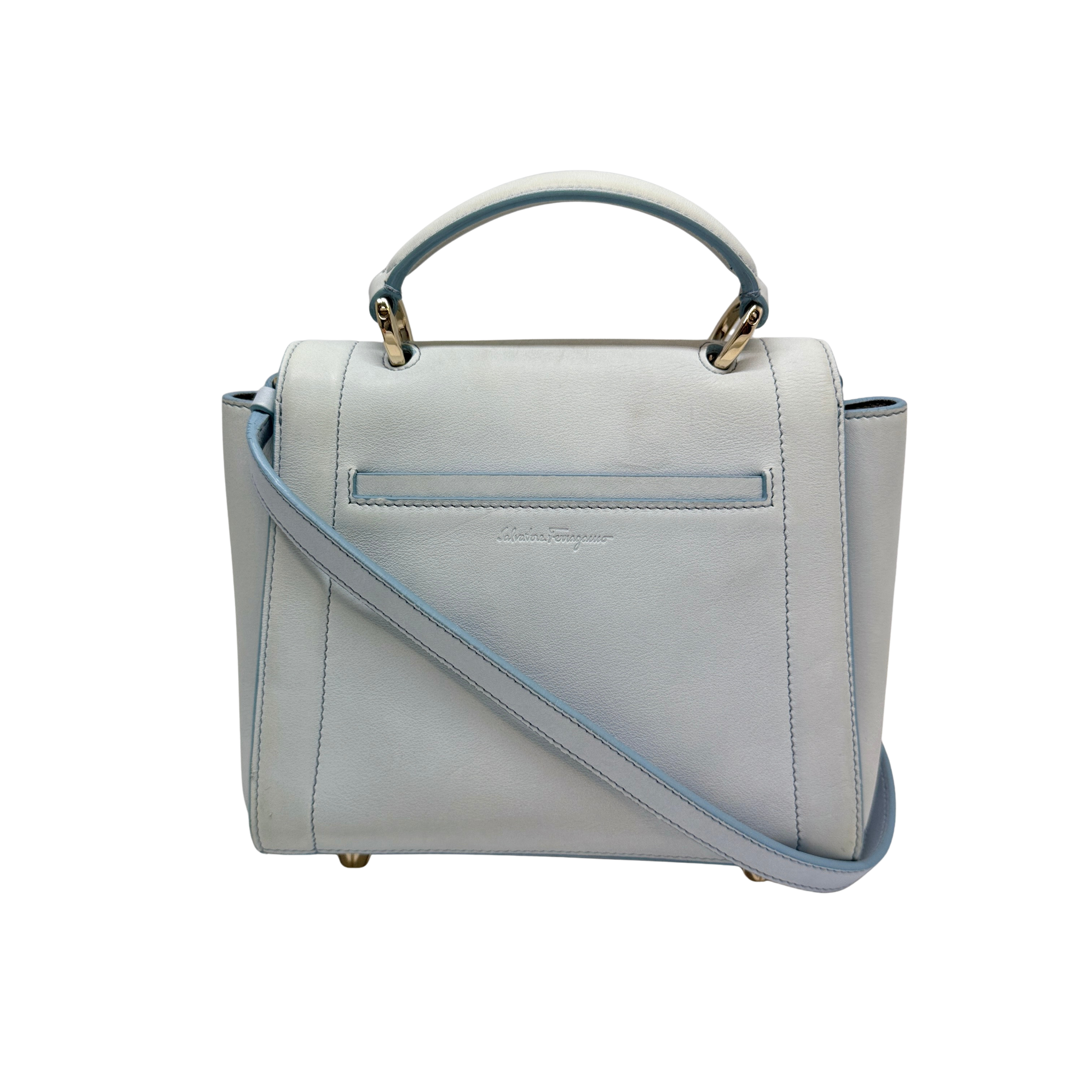 Salvatore Ferragamo Sofia Rainbow Shoulder Bag Baby Blue