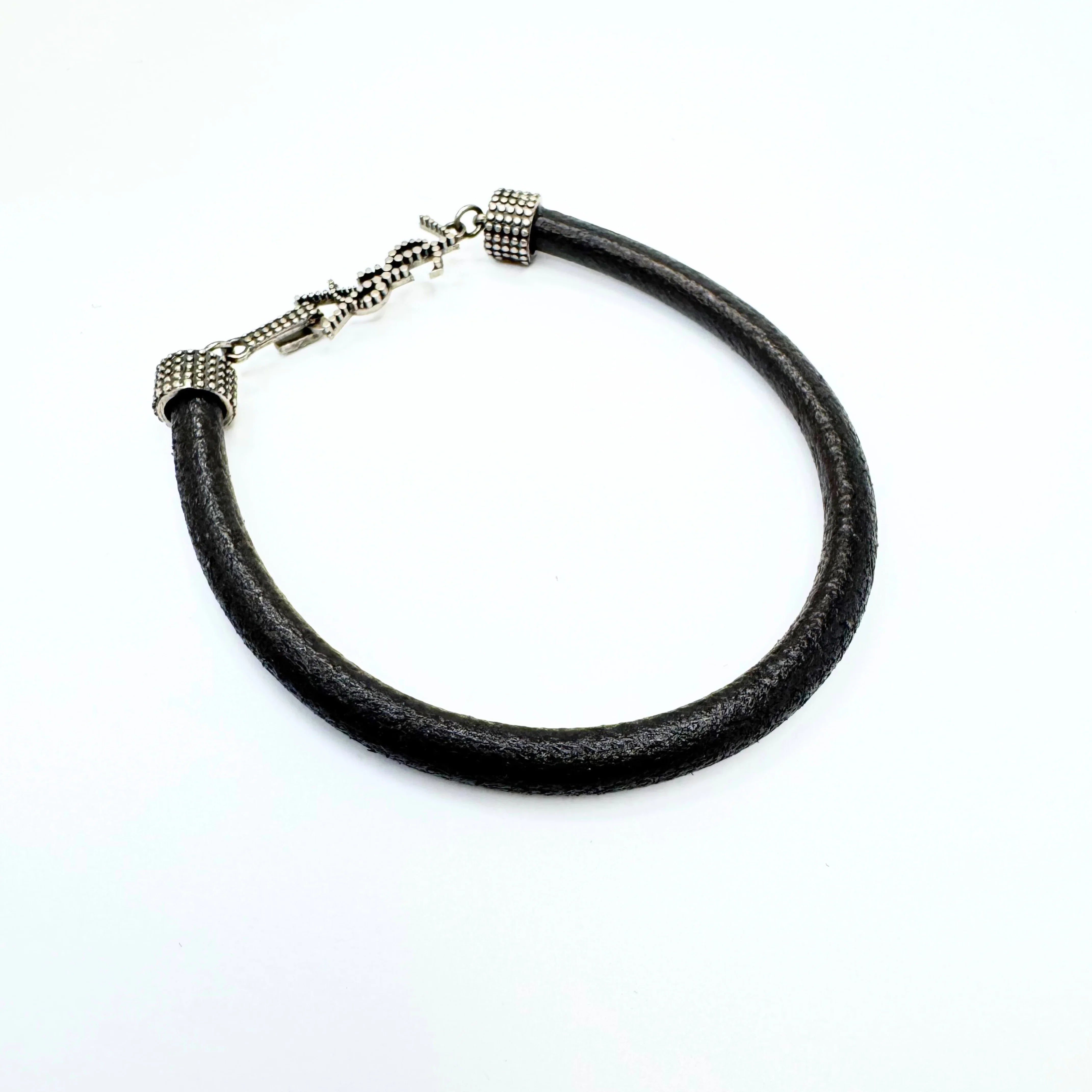 Yves Saint Laurent YSL Textured Leather Bracelet