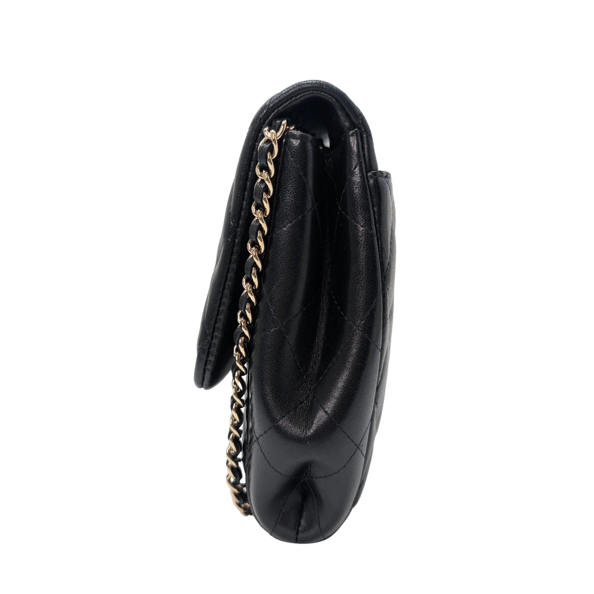 Chanel Classic Quilted Clutch With Chain Black - Lost Designer