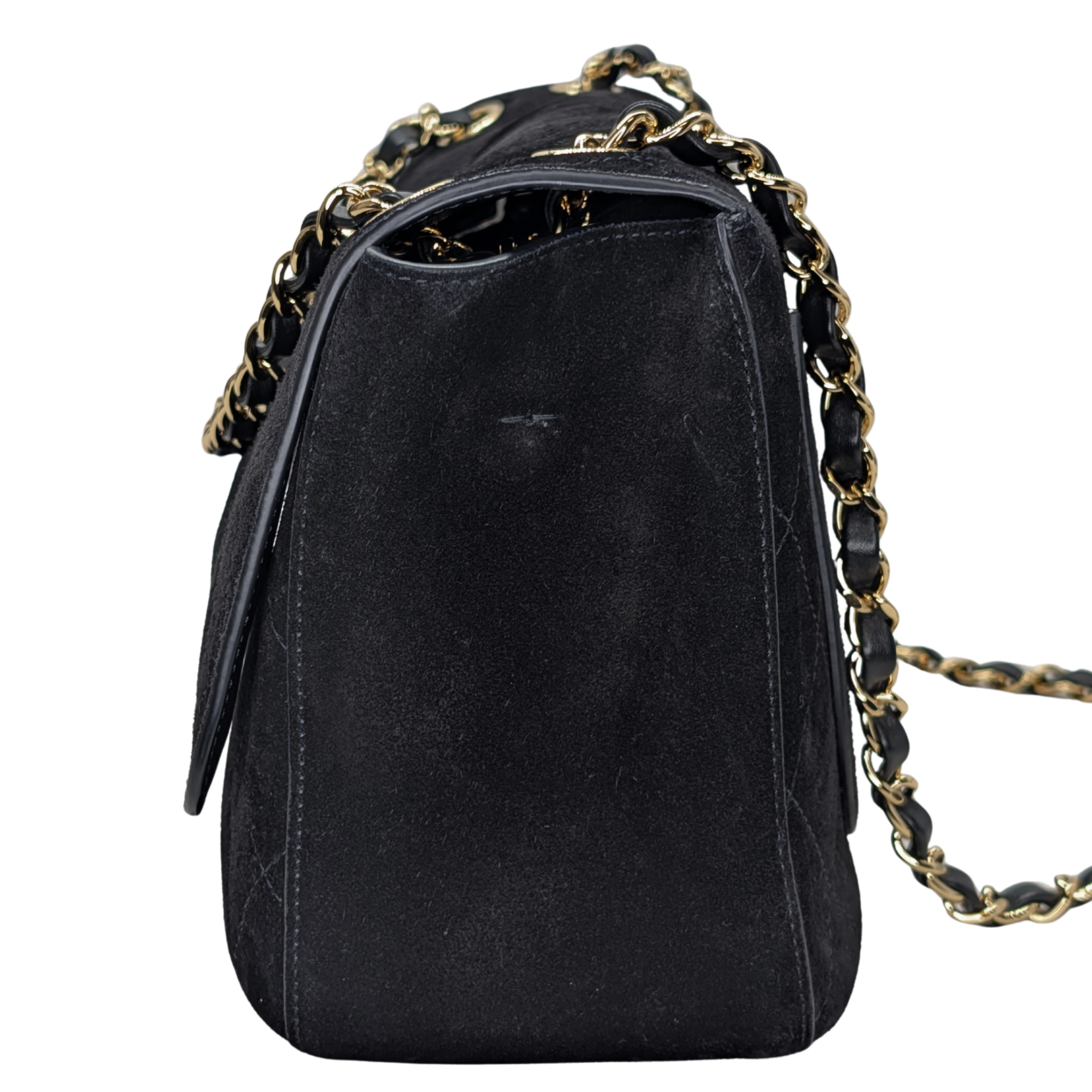Chanel Suede Calfskin Souplissimo Maxi Flap Bag Black