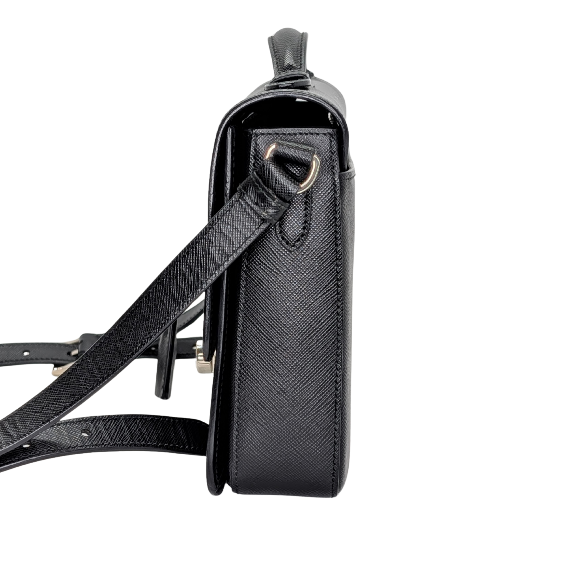 Prada Saffiano Lux Crossbody Bag Black
